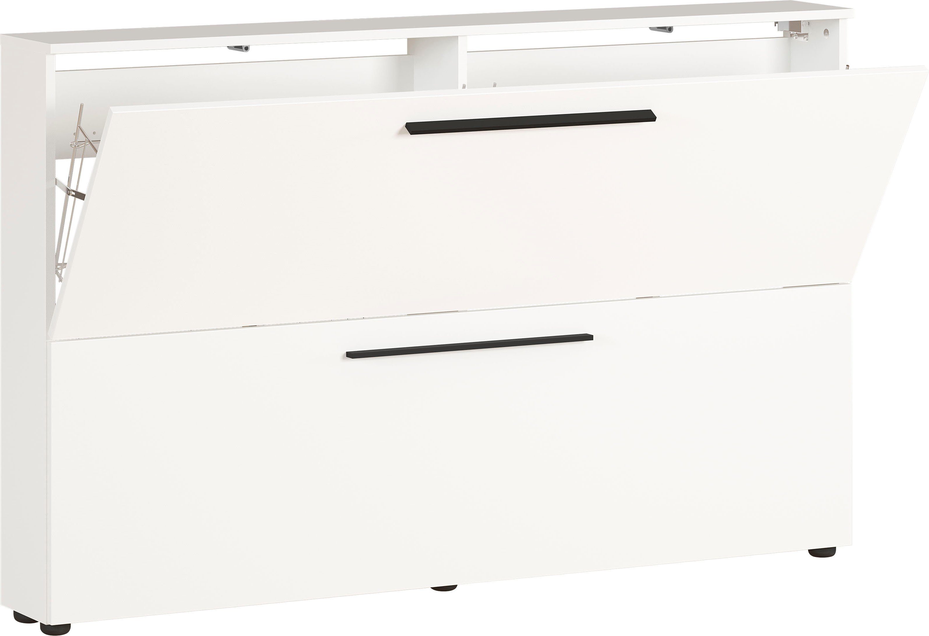 GERMANIA Schuhschrank Utah Schuhschrank in 2 Breiten, mit 2 oder 3 Klappen Tiefe: 19cm, ideal für schmale Flure, Metallschuhkörbe,Made in Germany – Bild 4 von 5
