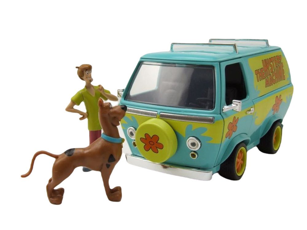 Modellauto Mystery Van hellblau Scooby Doo mit Shaggy und Scooby Figur