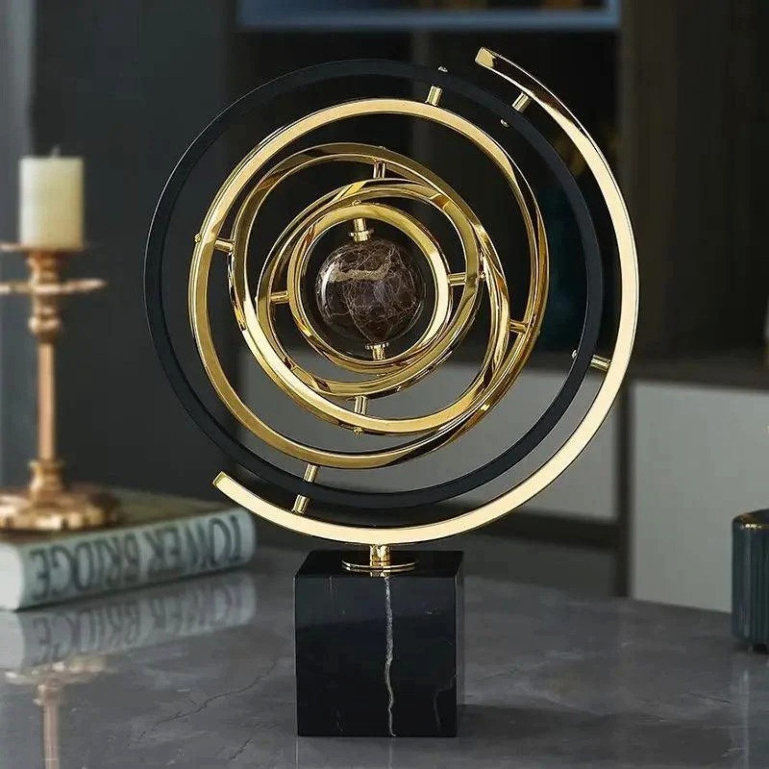 Quality Elegance Skulptur Moderne Drehbare Globus-Dekoration