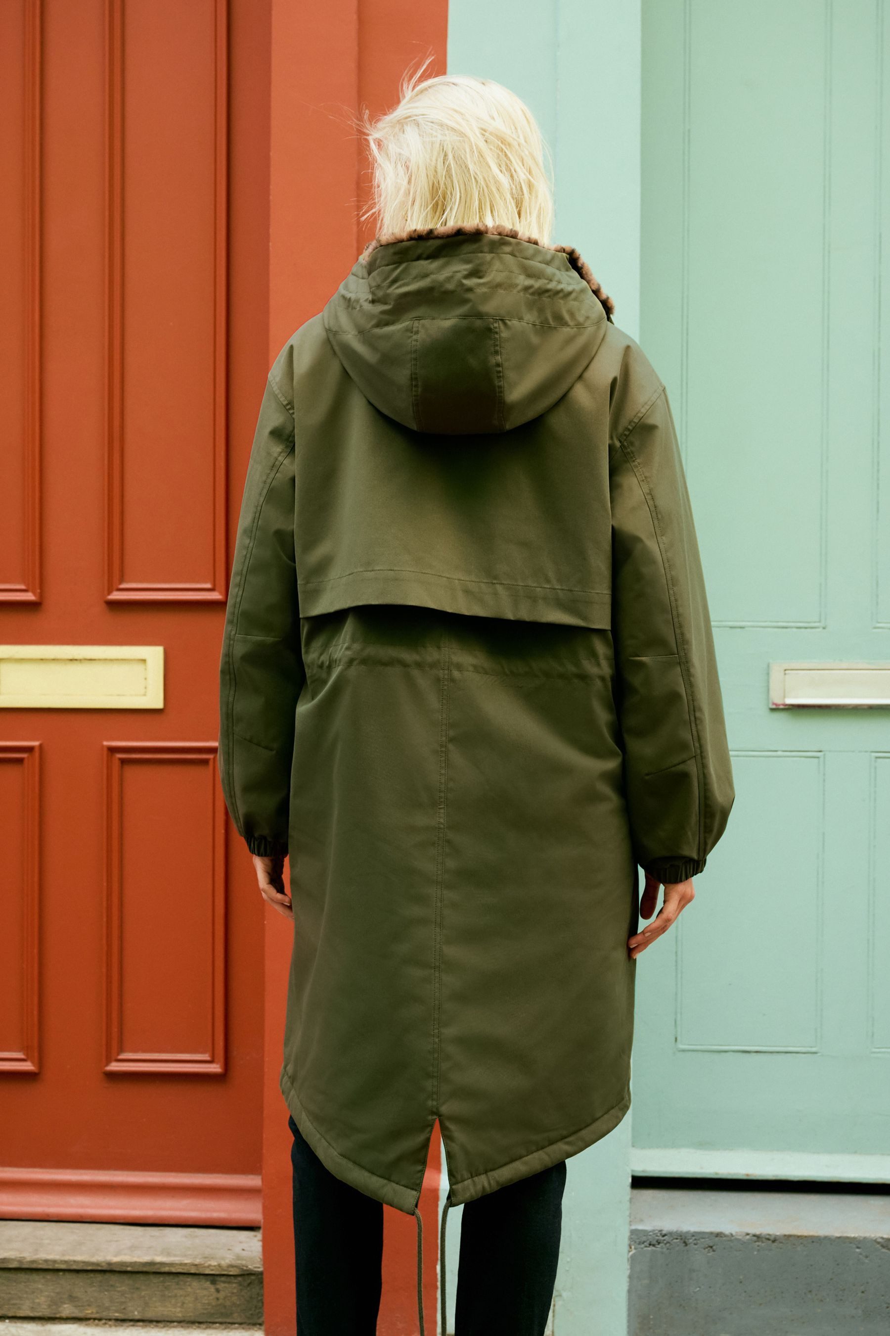 Next Fellimitatmantel Parka Animal-Print mit Kunstfellfutter, günstig online kaufen