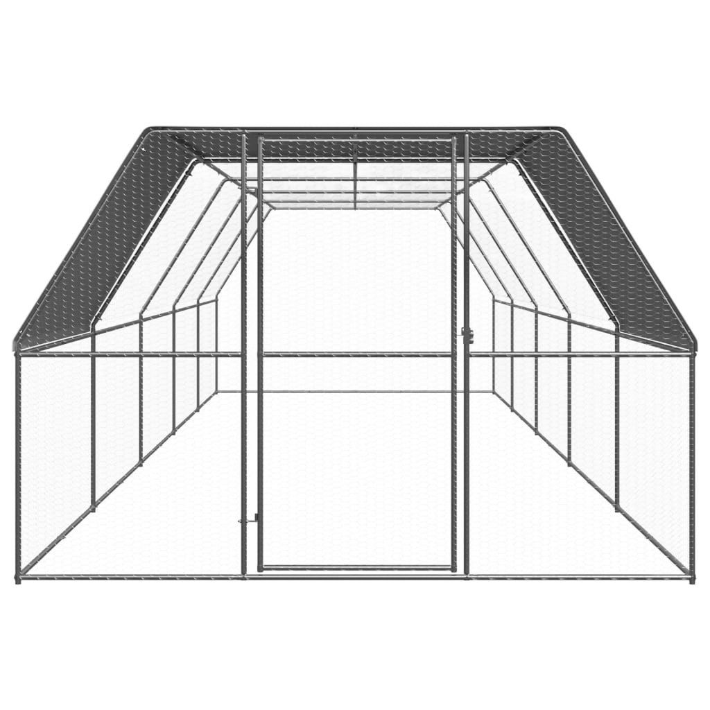 vidaXL Hühnerstall, Outdoor-Hühnerkäfig 3x10x2 m Verzinkter Stahl