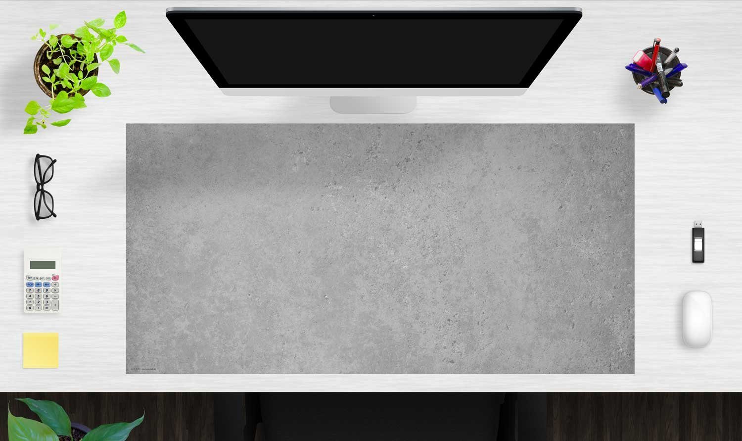 cover-your-desk.de Schreibtischunterlage Schreibtischunterlage XXL mit  integriertem Mousepad – Betonoptik dunkel – 100 x 50 cm – aus hochwertigem  Vinyl – BPA-frei