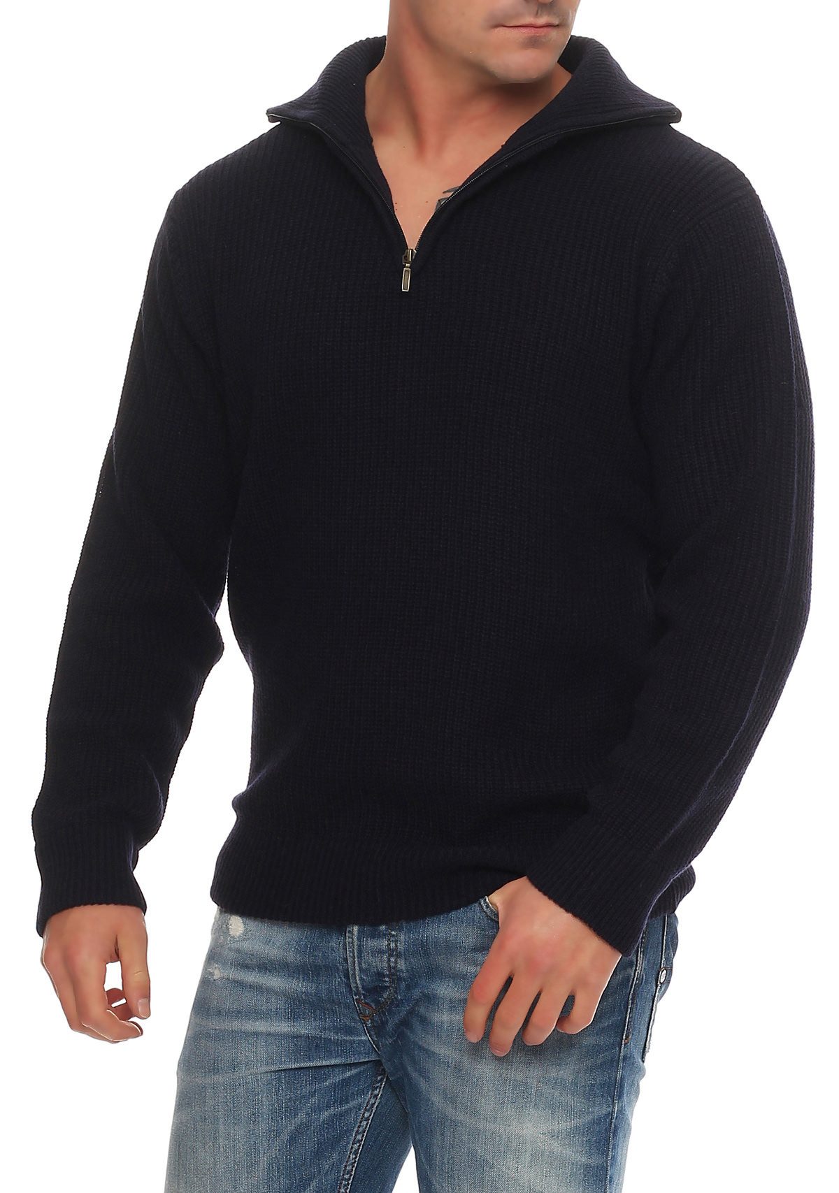 Cocain underwear Strickpullover Arbeitspullover Troyer warm Pullover Wolle günstig online kaufen