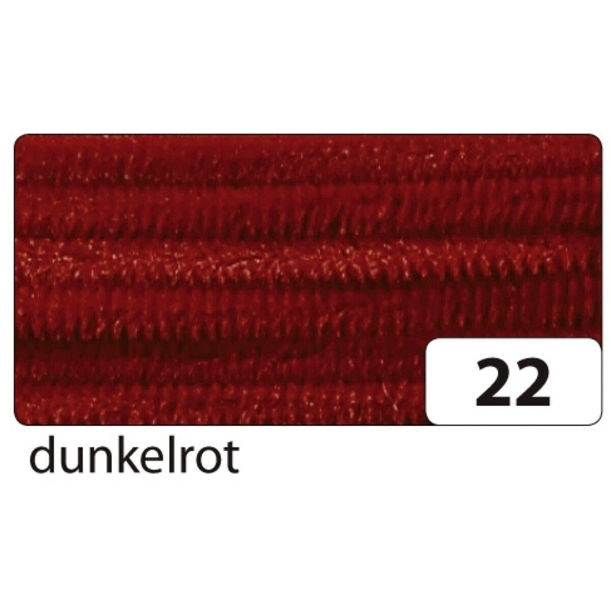 Folia Bastelfilz Chenilledraht - 8 mm 10 Stück dunkelrot.