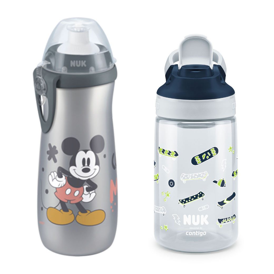 NUK Babyflasche NUK Sports Cup 450ml + Contigo Easy Sip Cup, Skater 420ml Vorteilset