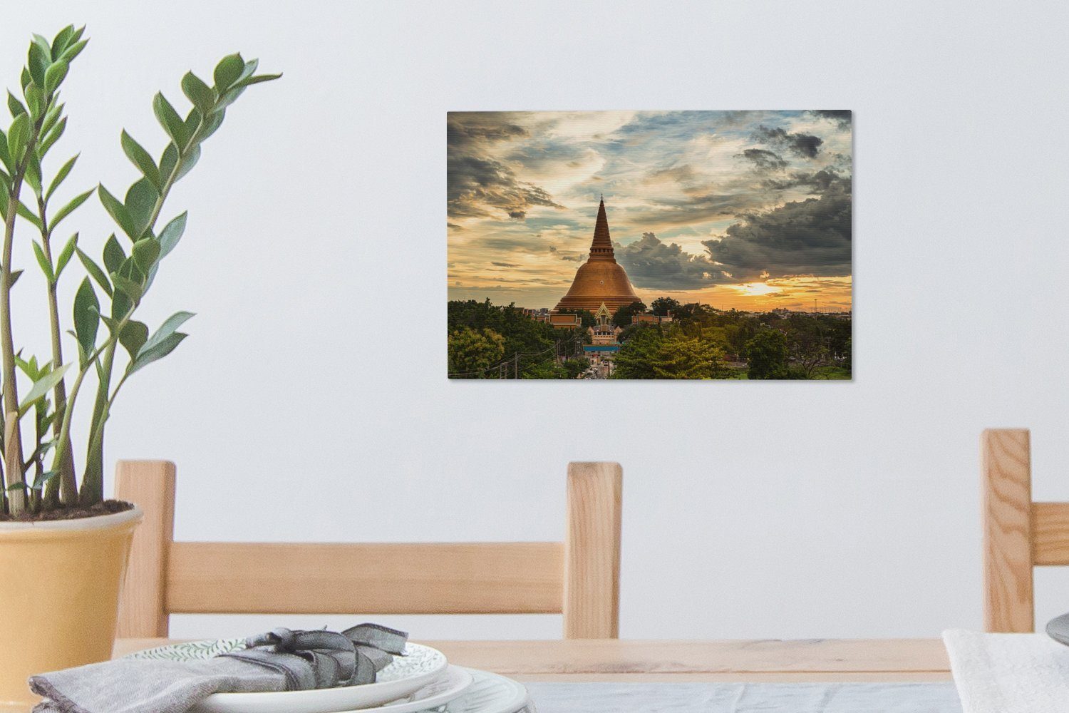 - (1 30x20 St), cm Leinwandbilder, Aufhängefertig, - Wanddeko, Sonne, Leinwandbild Pflanzen Wandbild Thailand OneMillionCanvasses®