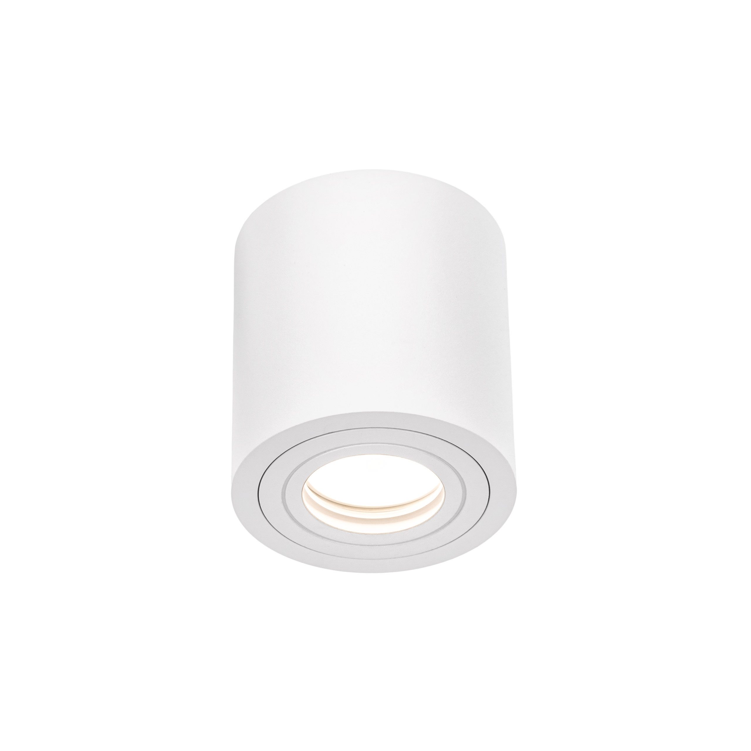 Spectrum Aufbauleuchte LED Chloe GU10 Außenleuchte weiß Deckenleuchte IP65 matt max. 30W rund, Kein Leuchtmittel enthalten, Außenleuchte