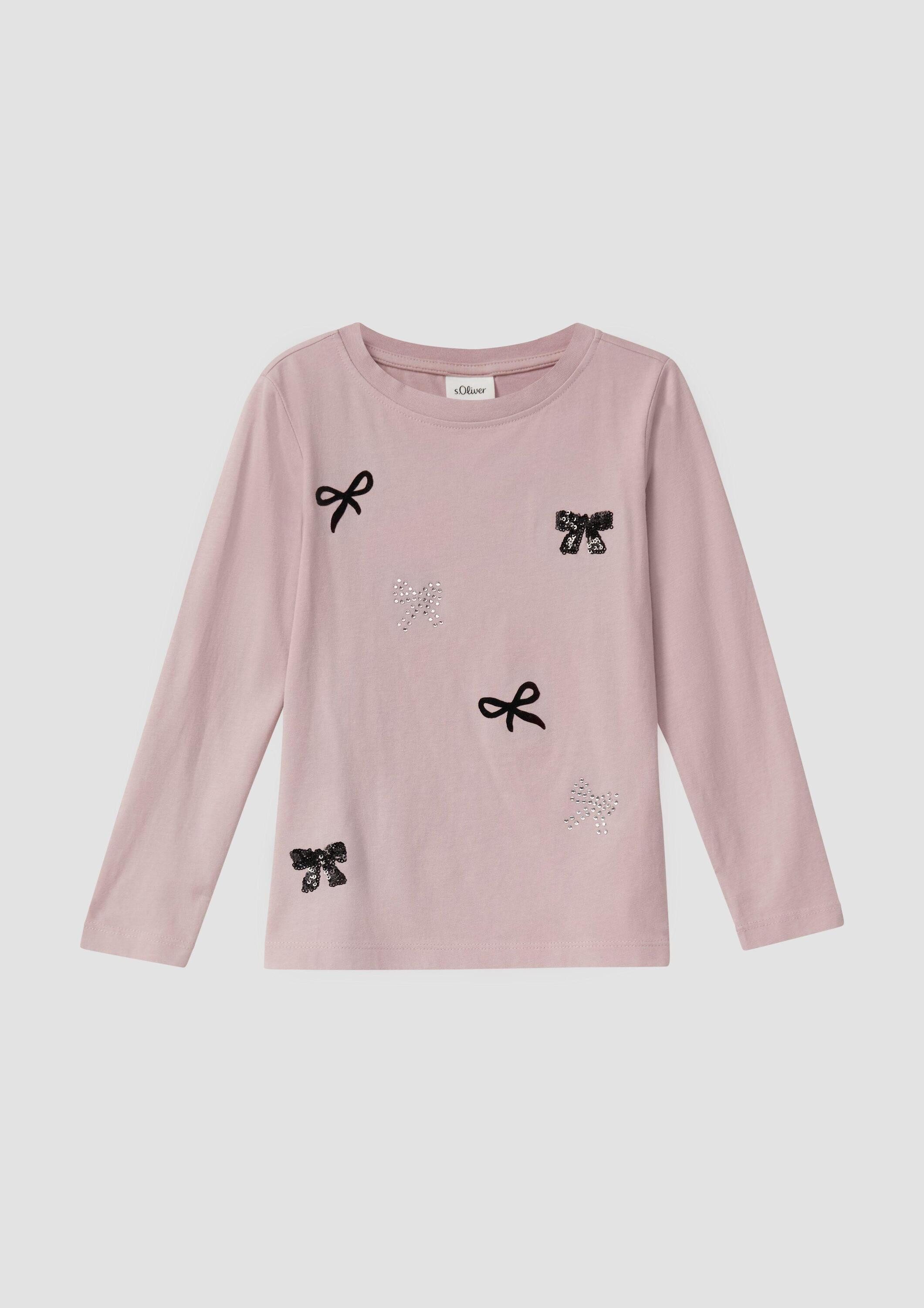 s.Oliver Langarmshirt T-Shirt Langarm-Jerseyshirt mit Schleifen-Details