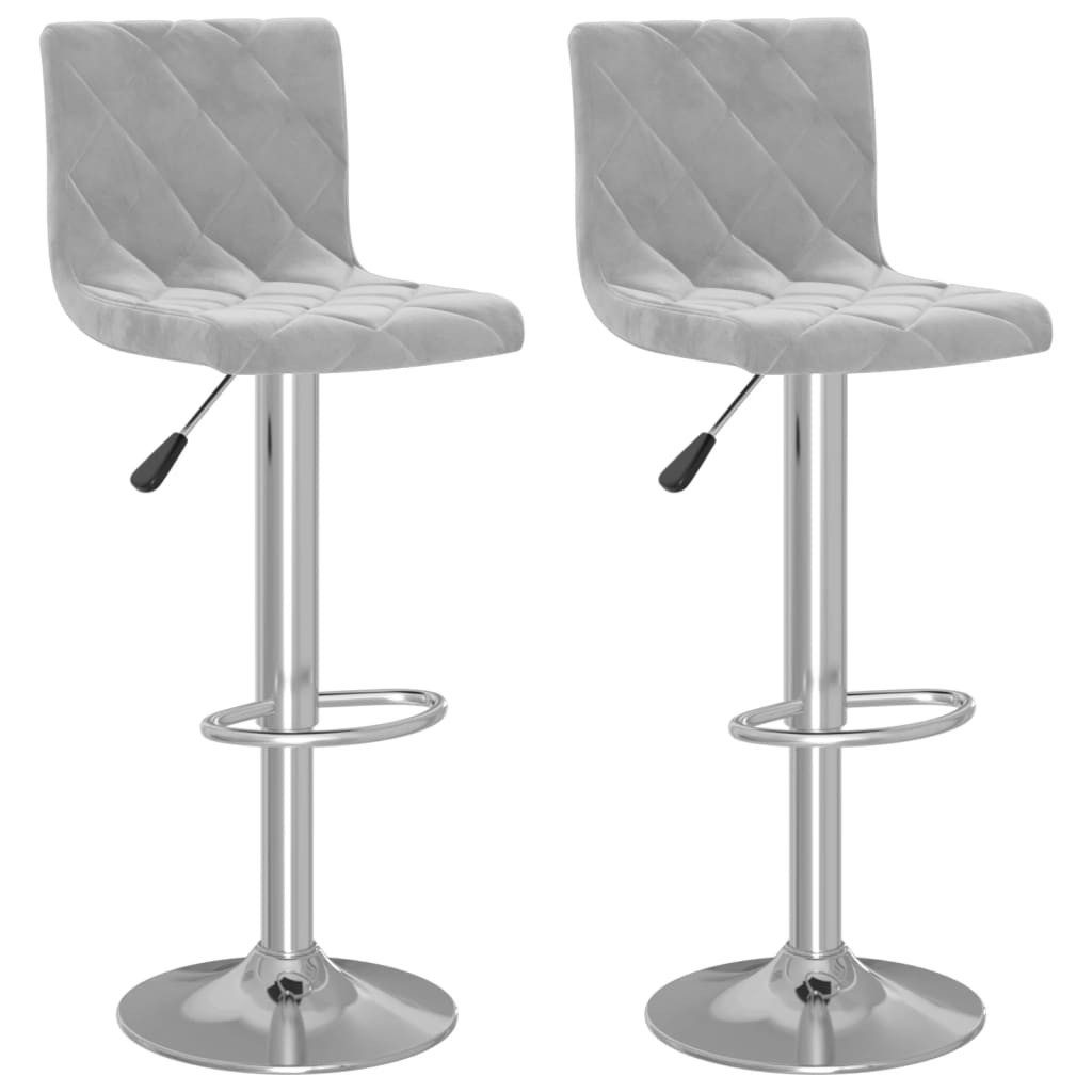 Stuhl Barhocker 2 Stk Hellgrau Samt