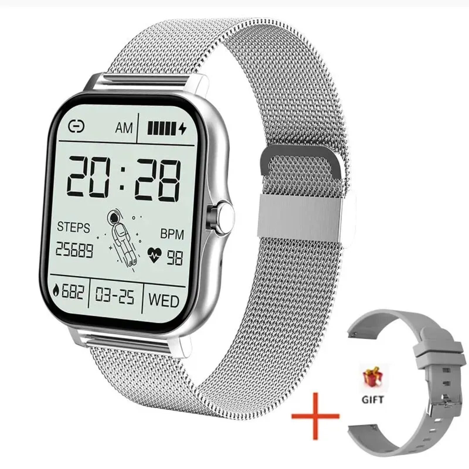 Nagham Ghazal Aswad Smartwatch Frauen Bluetooth Anruf Armband Sport Tracker 2025 Smartwatch (4cm cm/1.69 Zoll)