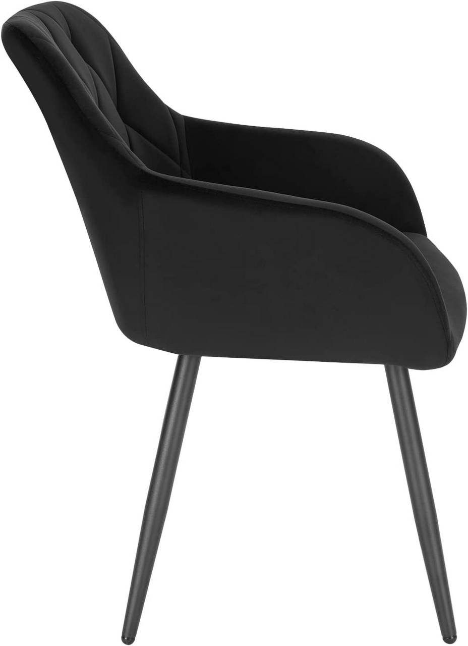 Woltu Esszimmerstuhl Metallbeinen Rückenlehne Sessel mit (6 Armlehne Schwarz mit St)