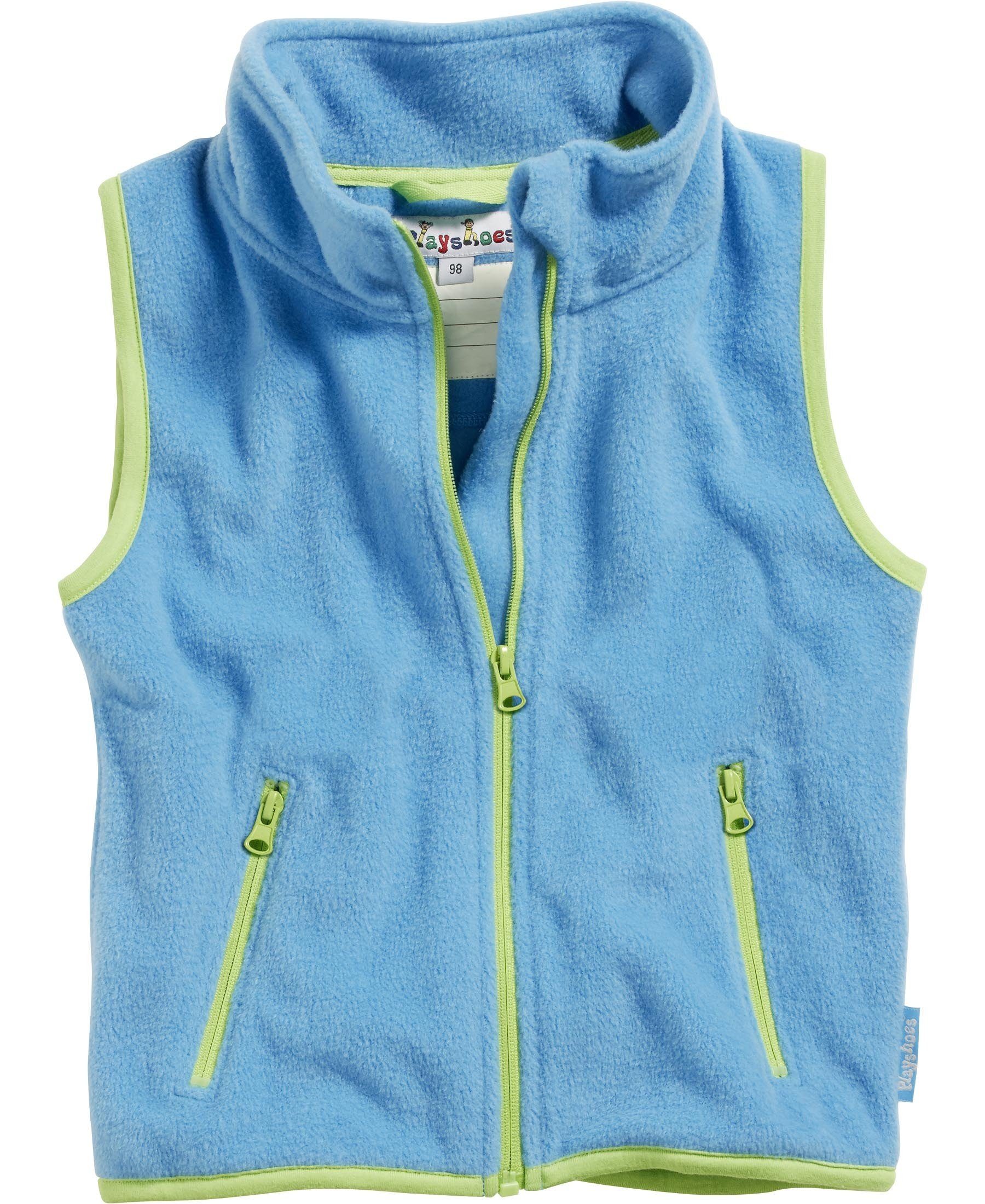 Playshoes Strickfleecejacke Fleece-Weste farbig abgesetzt mit Stehkragen