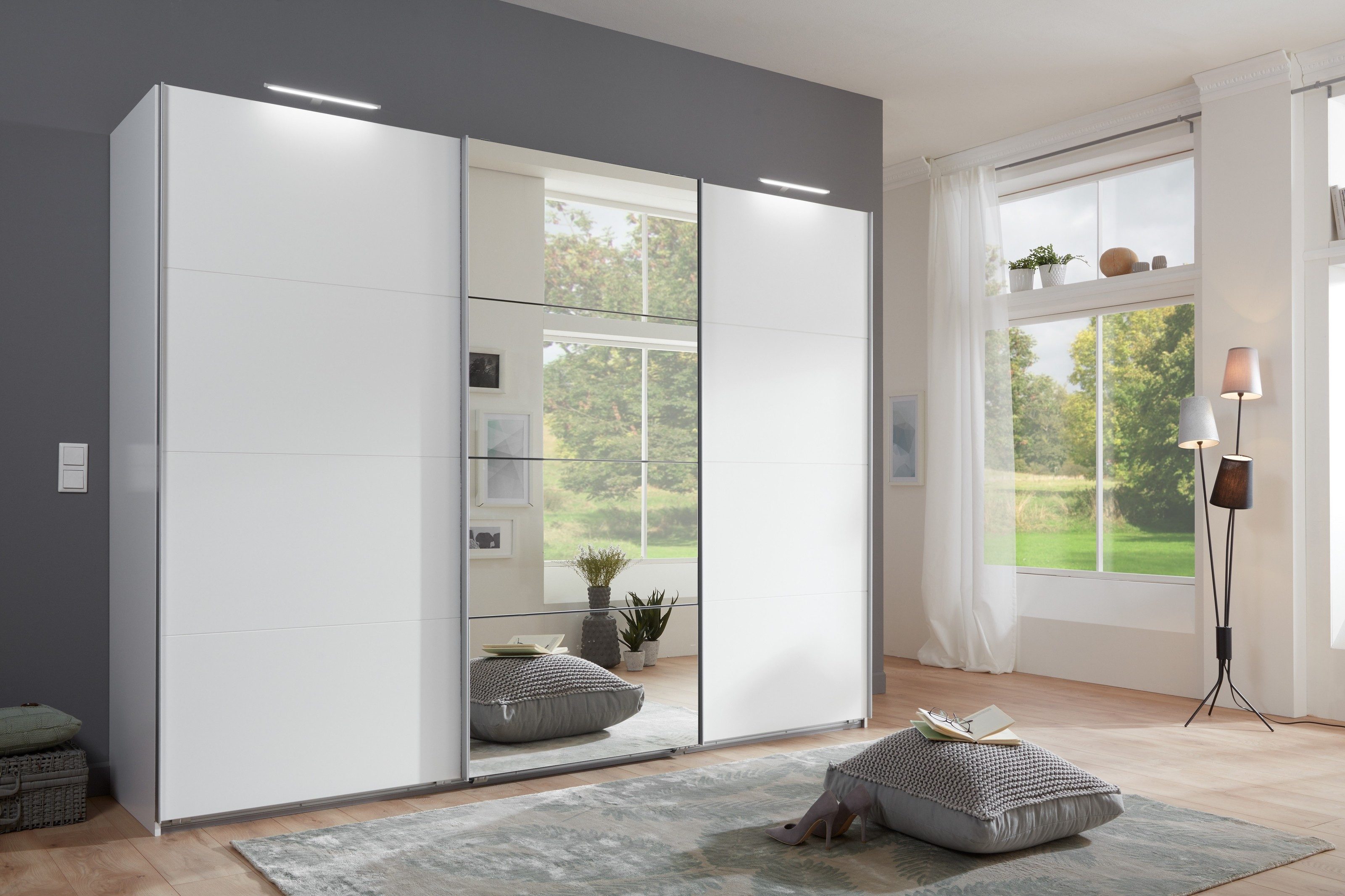 Wimex Kleiderschrank in WEISS mit 3 Türen und 3 Einlegeböden (BxHxT: 270x210x65 cm)