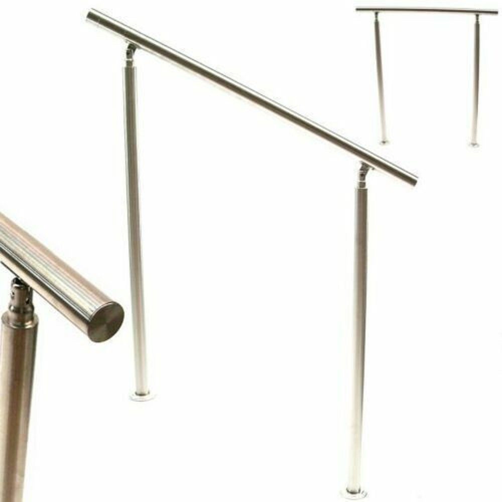 Apex Treppengeländer Edelstahl Treppengeländer VA Handlauf Geländer in verschiedene Größen, 120 cm Länge, 3-tlg.