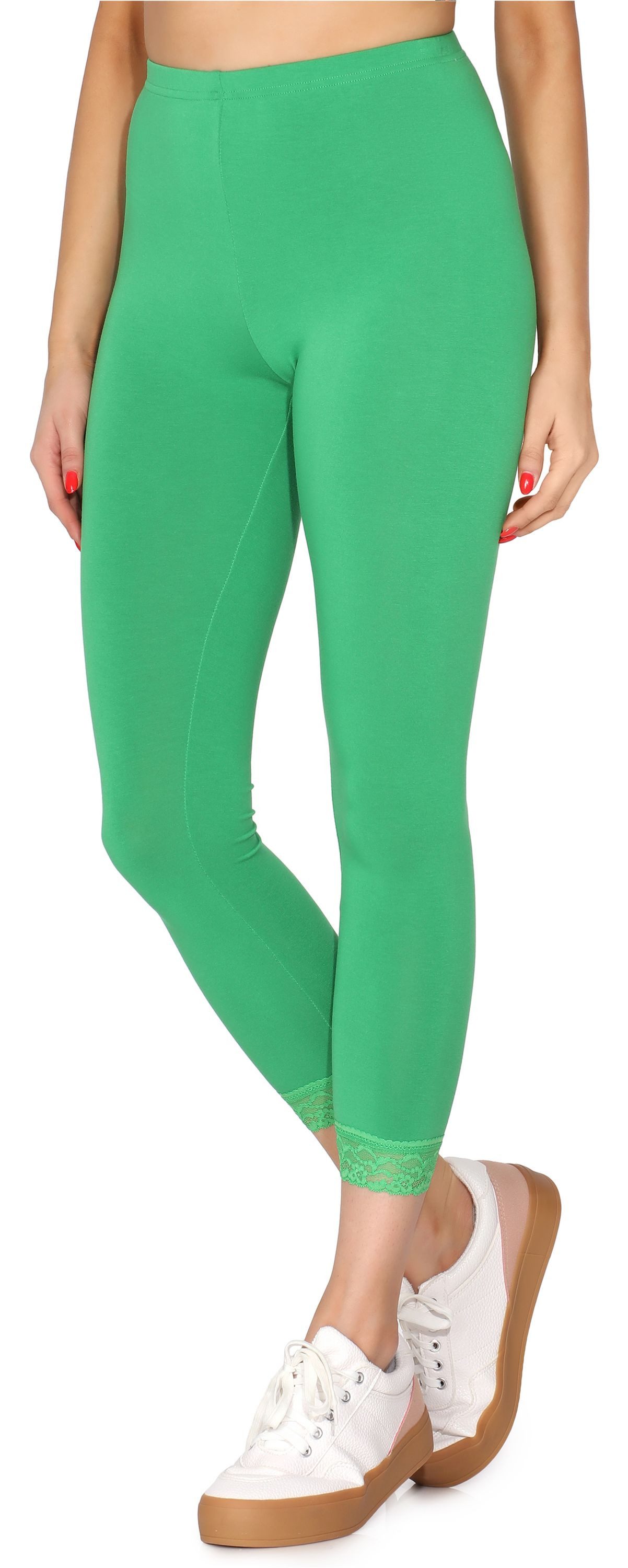 Merry Style Leggings Damen 7/8 Hose mit Spitze MS10-342 (1-tlg) aus Viskose