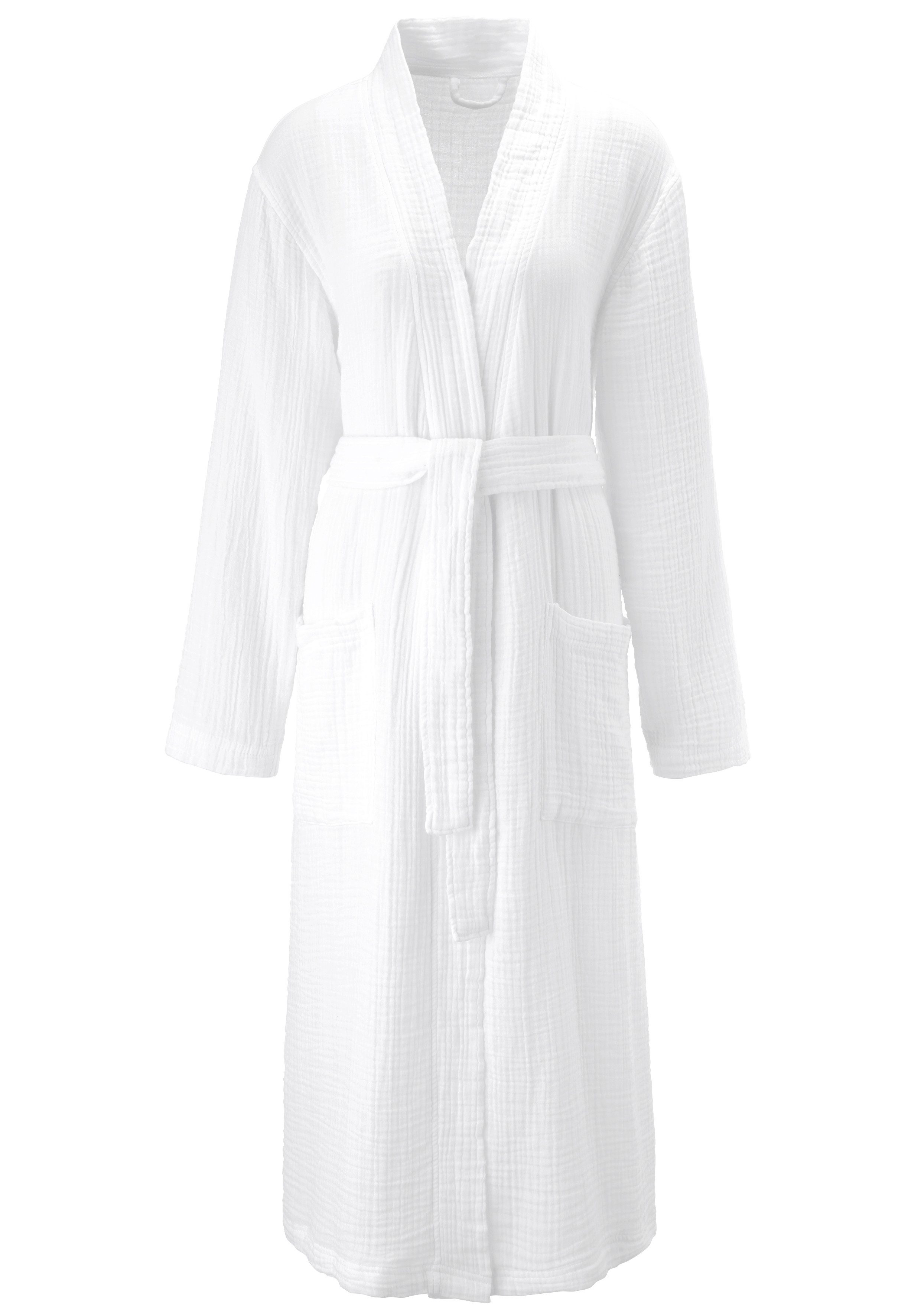 my home Bademantel Juna Musselin, ideal für Sauna & Spa, Hotelbademantel, M günstig online kaufen
