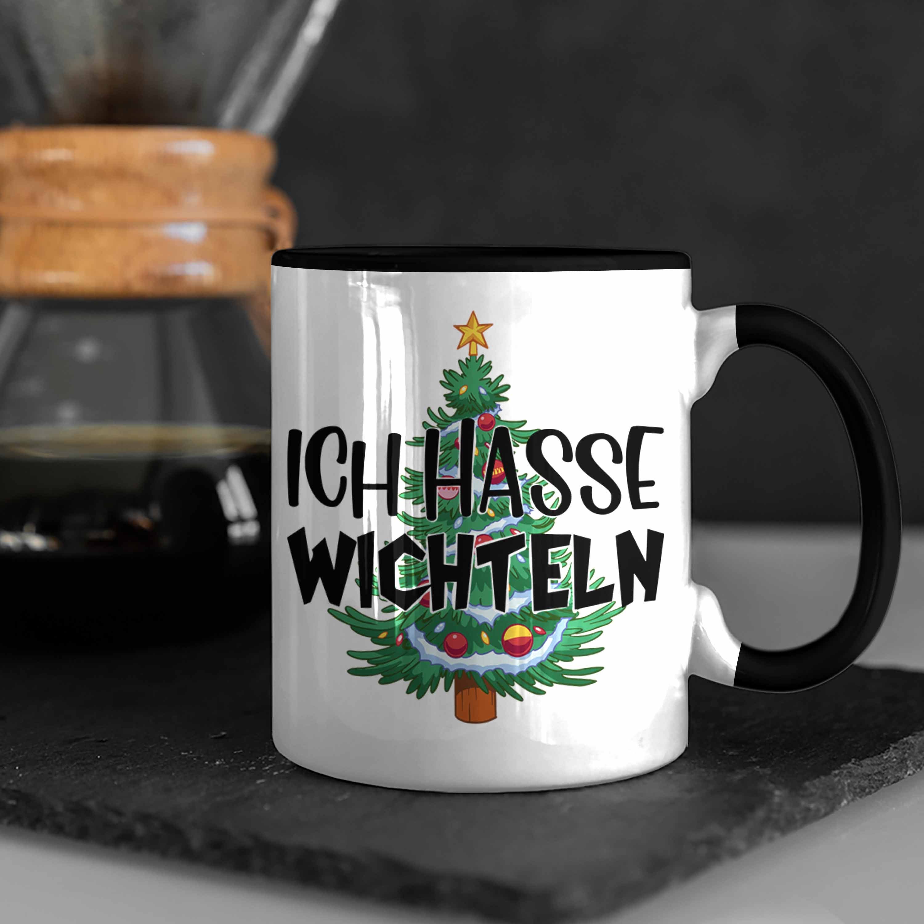 Schwarz Wichteln Trendation Tasse Weihnach Geschenk für Kollegen Frauen Schrott-Wichtelgeschenk