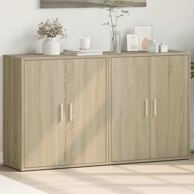 vidaXL Sideboard Sideboards 2 Stk. Sonoma-Eiche 60x31x70 cm Holzwerkstoff