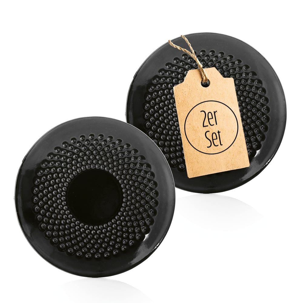 Lumaland Teeservice Dessertteller Set aus Gusseisen 2-tlg, Teller in Tetsubin Design (2-tlg), Gusseisen, Servierteller Ø15 cm & emaillie