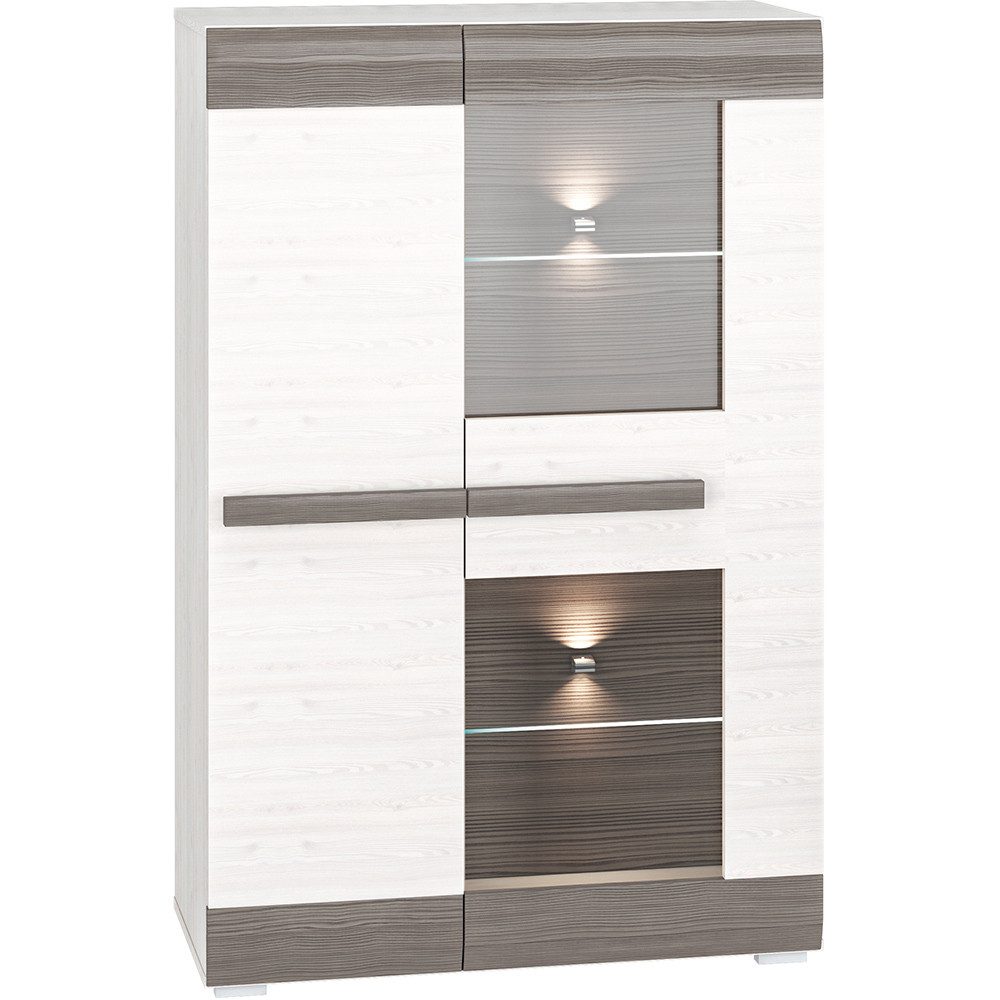 Lomadox Wohnzimmer-Set BENEVENTO-131, (Mega-Spar-Set, 6-St., 6-tlg), Wohnzimmer Set in Schneekiefer Nb. mit Absetzungen in Grau