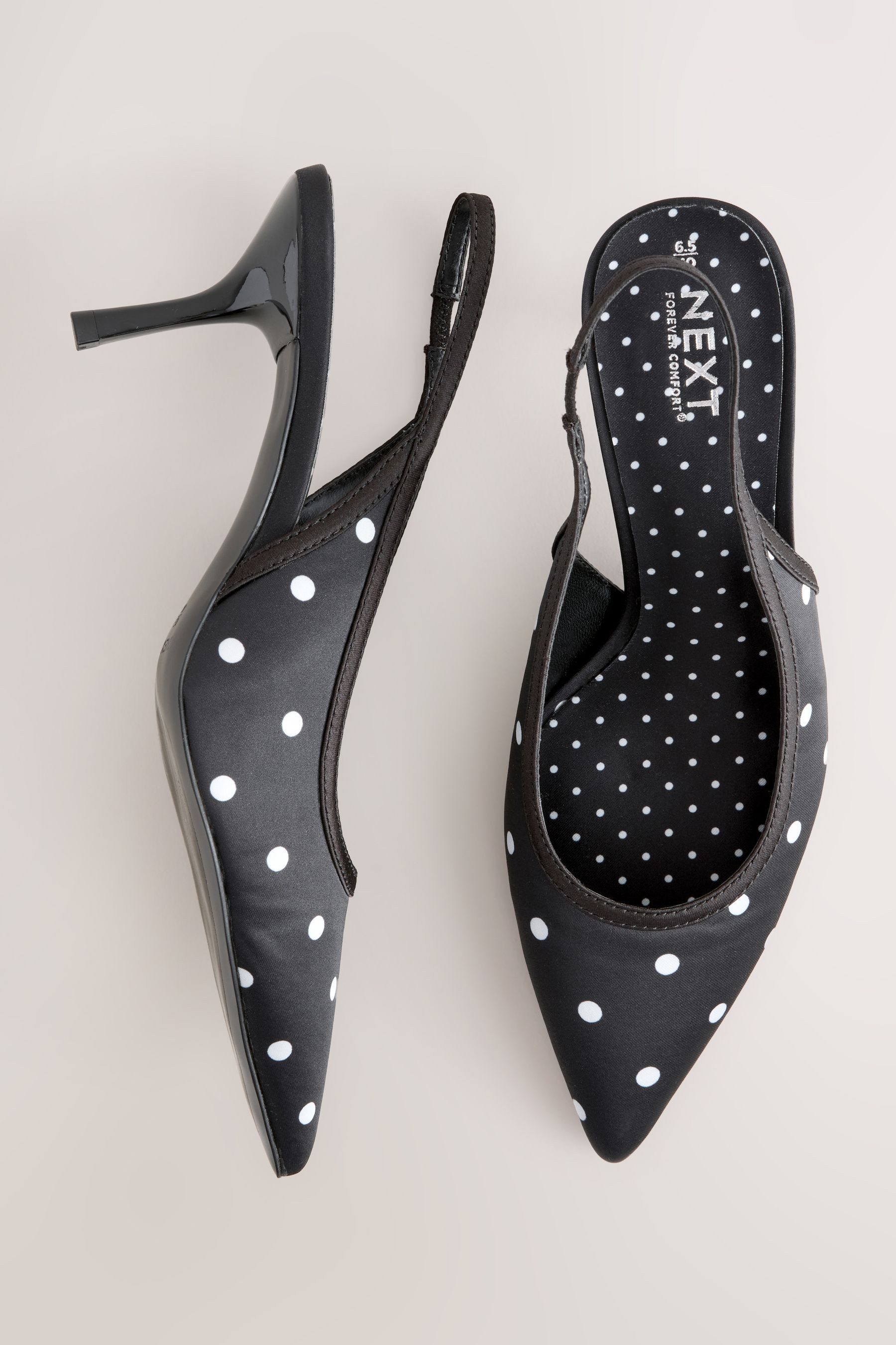 Next Forever Comfort® Pumps, Fersenriemen + Pünktchen Slingsandale (1-tlg) günstig online kaufen