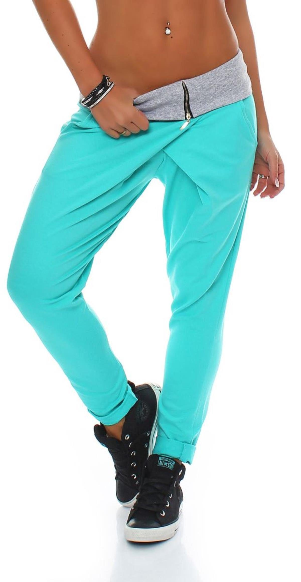 Sweathose malito Damen Jogginghose in Wickel Optik, Sporthose in Unifarben