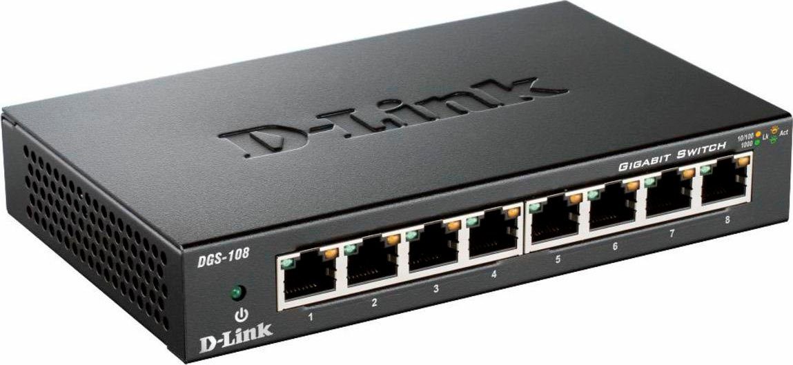 D-Link DGS-108 8-Port Layer2 Gigabit Switch Netzwerk-Switch