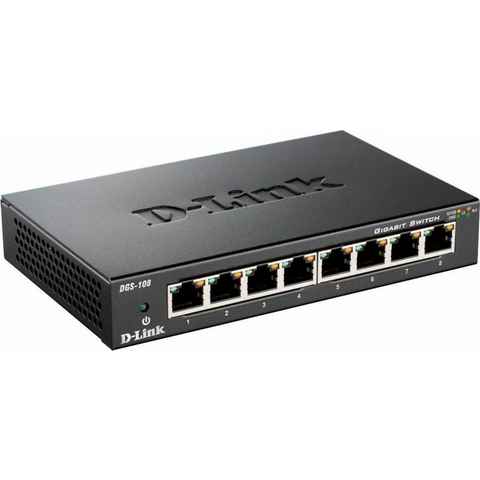 D-Link DGS-108 8-Port Layer2 Gigabit Switch Netzwerk-Switch