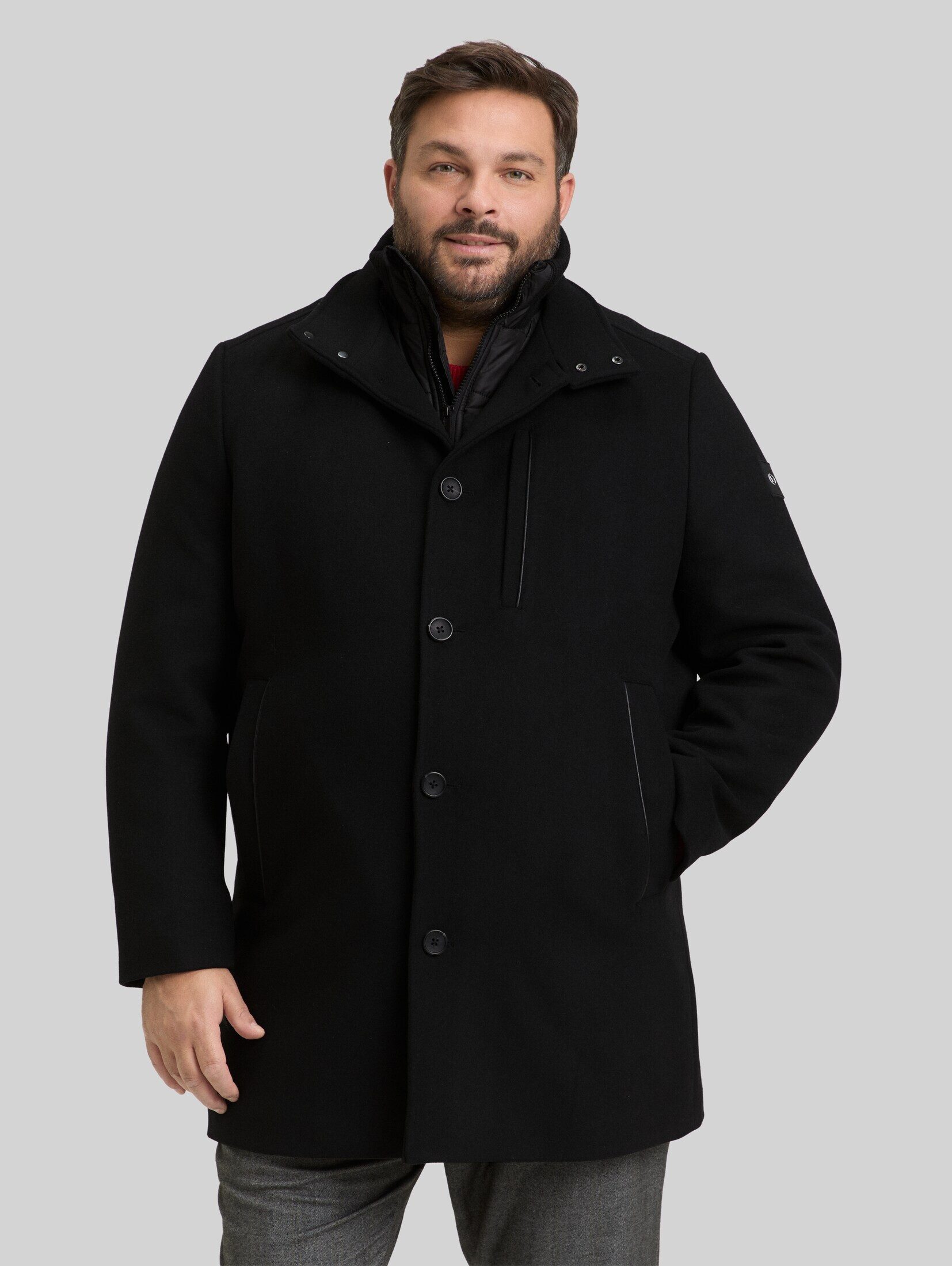 TOM TAILOR PLUS Wollmantel Jacken Plus Size - 2-in-1 Wollmantel mit abnehmbarer Innenjacke