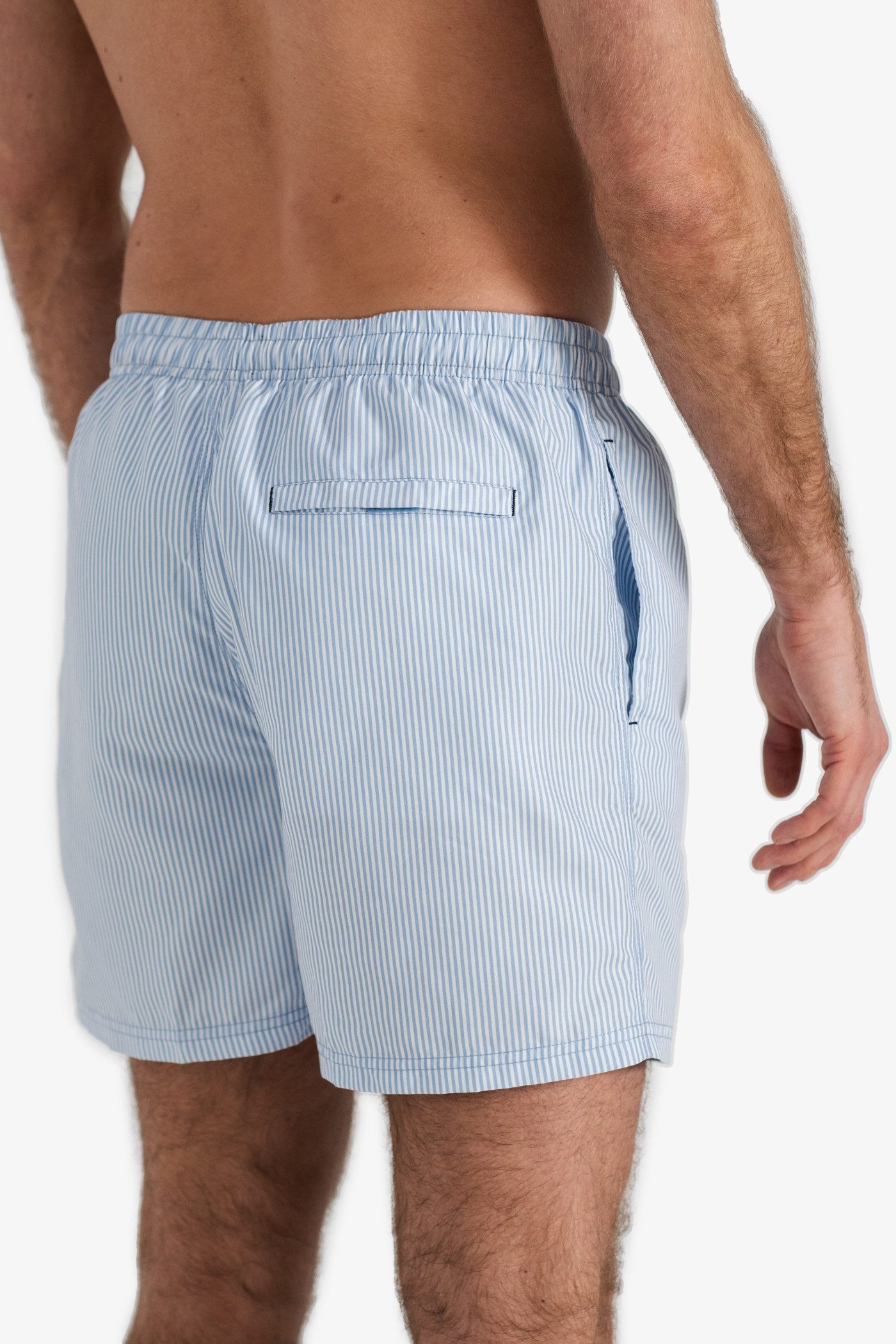 HAPPY SHORTS Badehose HAPPY SHORTS Herren Badeshorts Strandshort Hellblau Streifen S - XXL