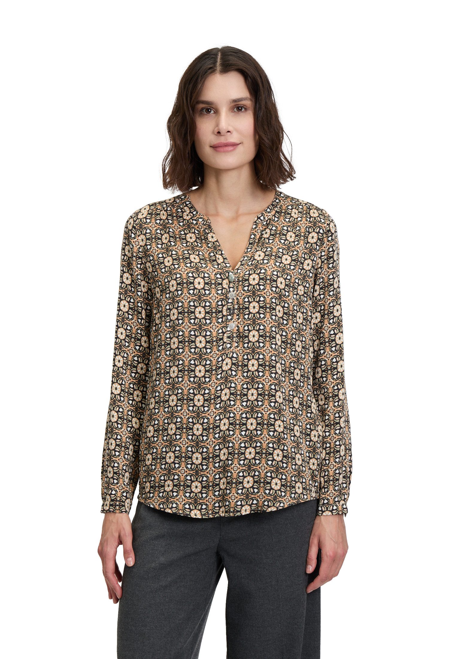 Cartoon Schlupfbluse Cartoon Casual-Bluse mit Muster günstig online kaufen