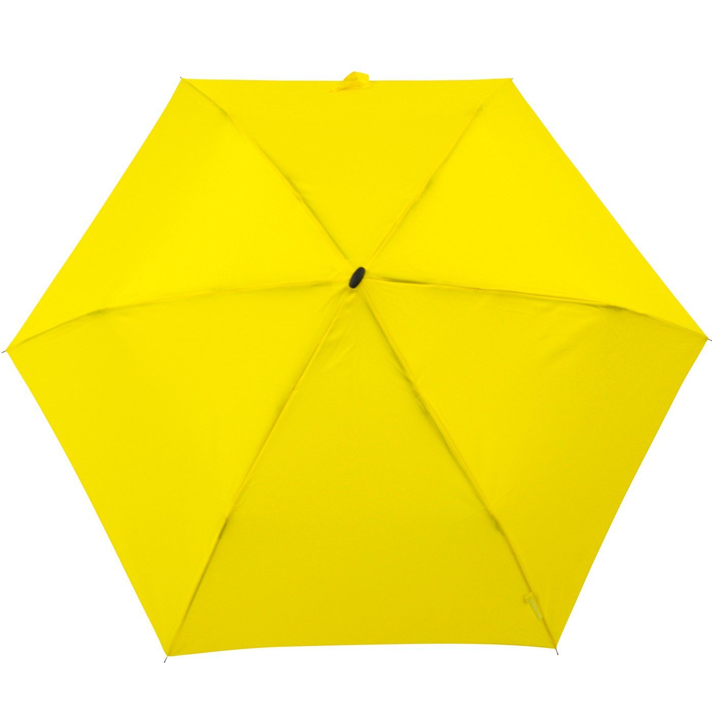 für perfekt Impliva flacher Taschenregenschirm miniMAX® gelb Reisegepäck Schirm, leichter Flat das