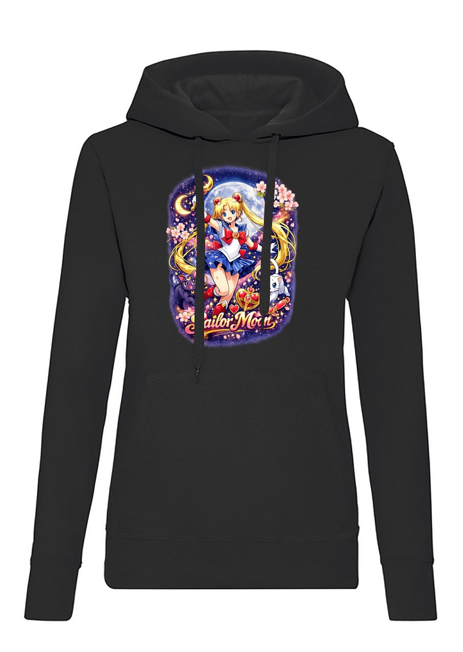 Hoodie Damen Hoodie Sailor Moon Anime Manga Print Kapuze Casual Stil