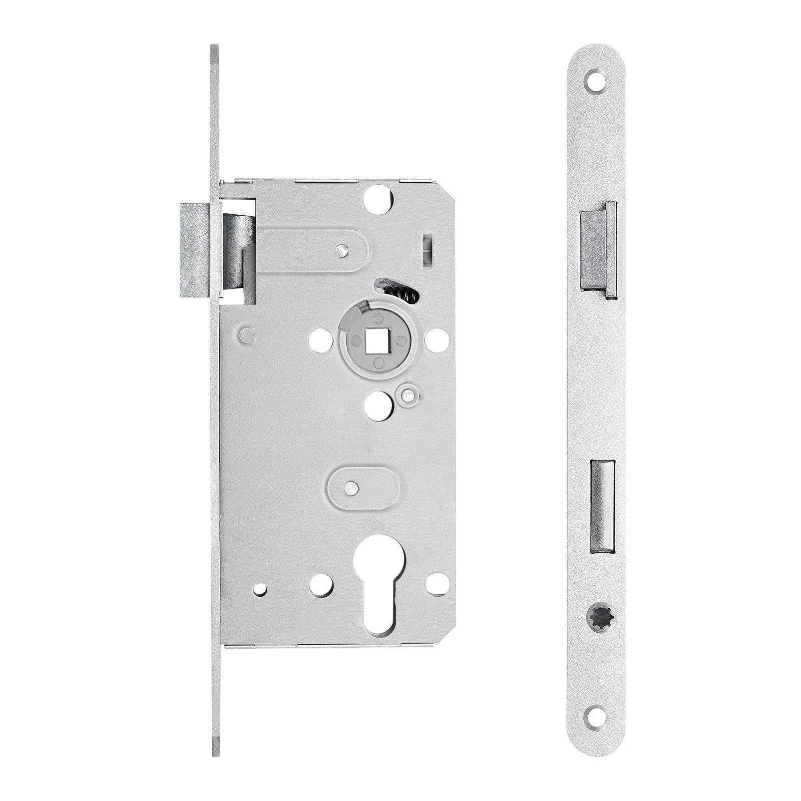 SO-TECH® Einsteckschloss Türschloss wahlweise Buntbart, WC oder Profilzylinder, Rechts, für Profilzylinder PZ, Dornmaß 55, St. 20r, 4150010