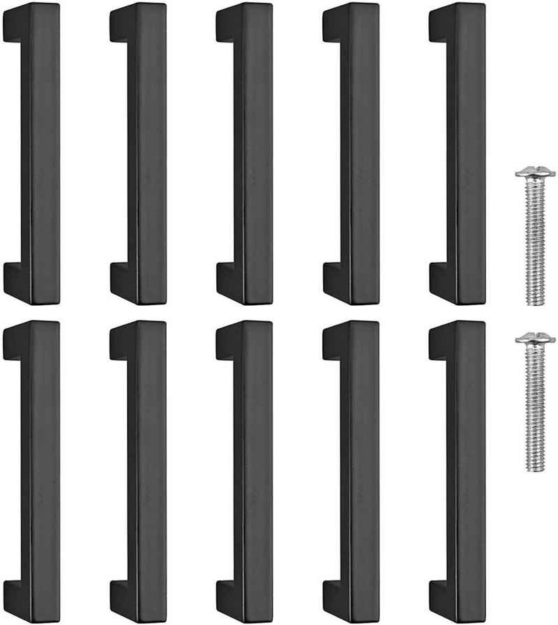 Bedee Möbelgriff 10 Stück Möbelgriffe Schwarz Modisch Quadrat Griffe Schrankgriffe (10-St), mit 20 Schrauben, Mehrweg, für Küchen, Schubladen, Schrank, Möbel