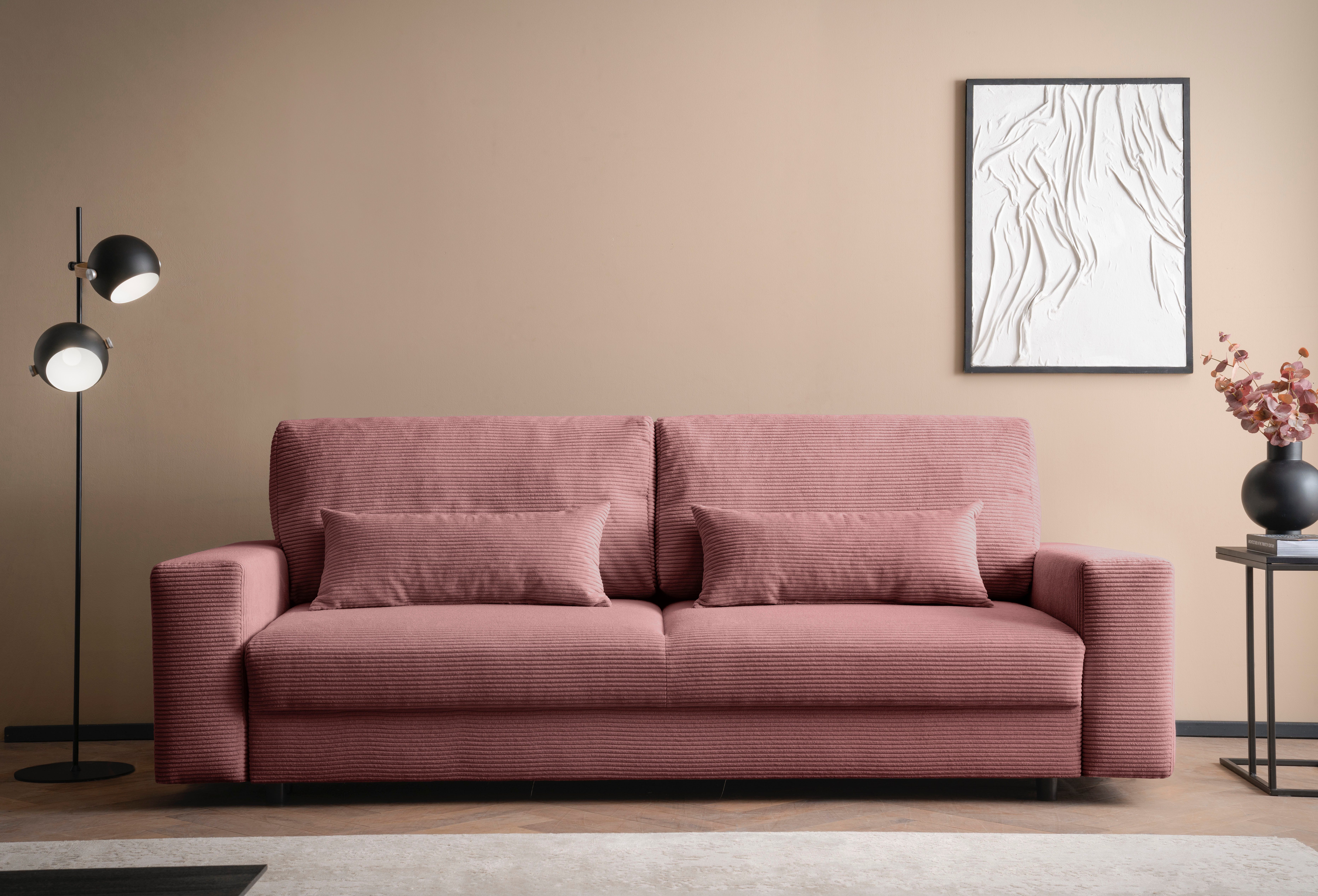 LeGer Home by Lena Gercke Schlafsofa Imoga, Polster mit Schlaffunktion, 3-Sitzer Sofa, Couch mit Bettkasten, in modernen Farben und Stoffen, Bettfunktion, Liegefläche: 200x150 cm