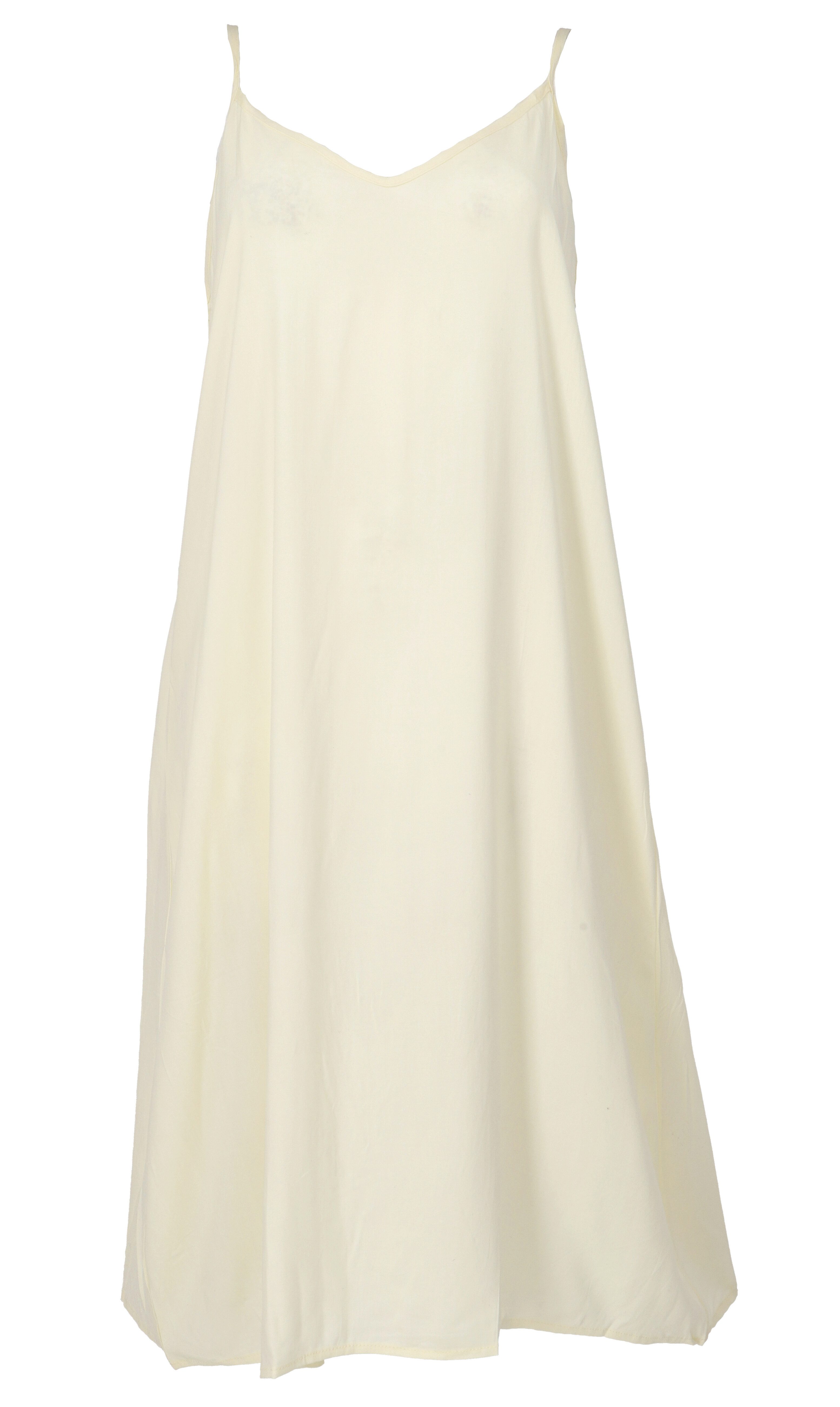 Guru-Shop Midikleid Midikleid, Sommerkleid, Trägerkleid - creme alternative günstig online kaufen