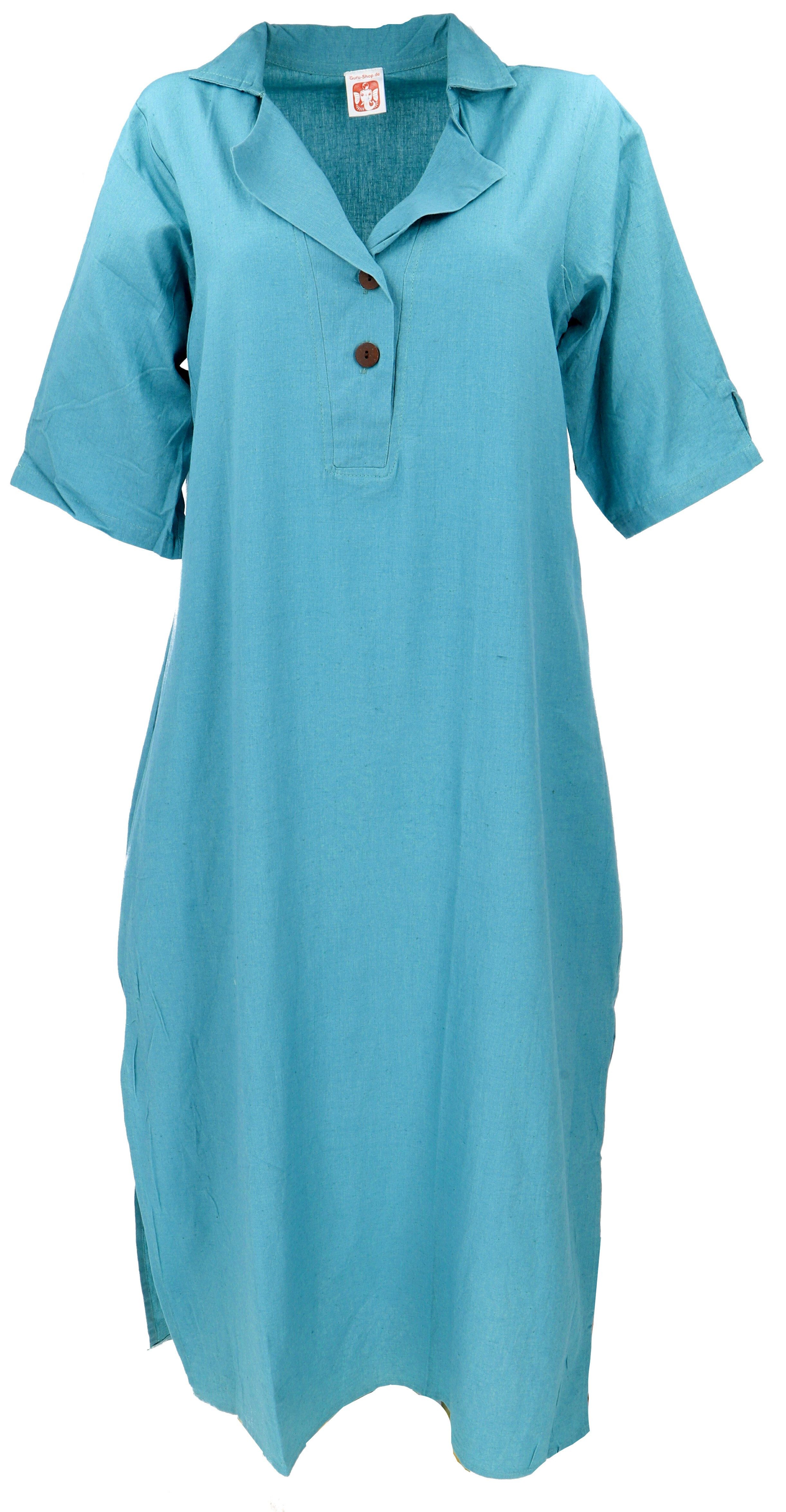 Guru-Shop Midikleid Luftiges Sommerkleid, Shirtkleid, Baumwoll.. alternative Bekleidung