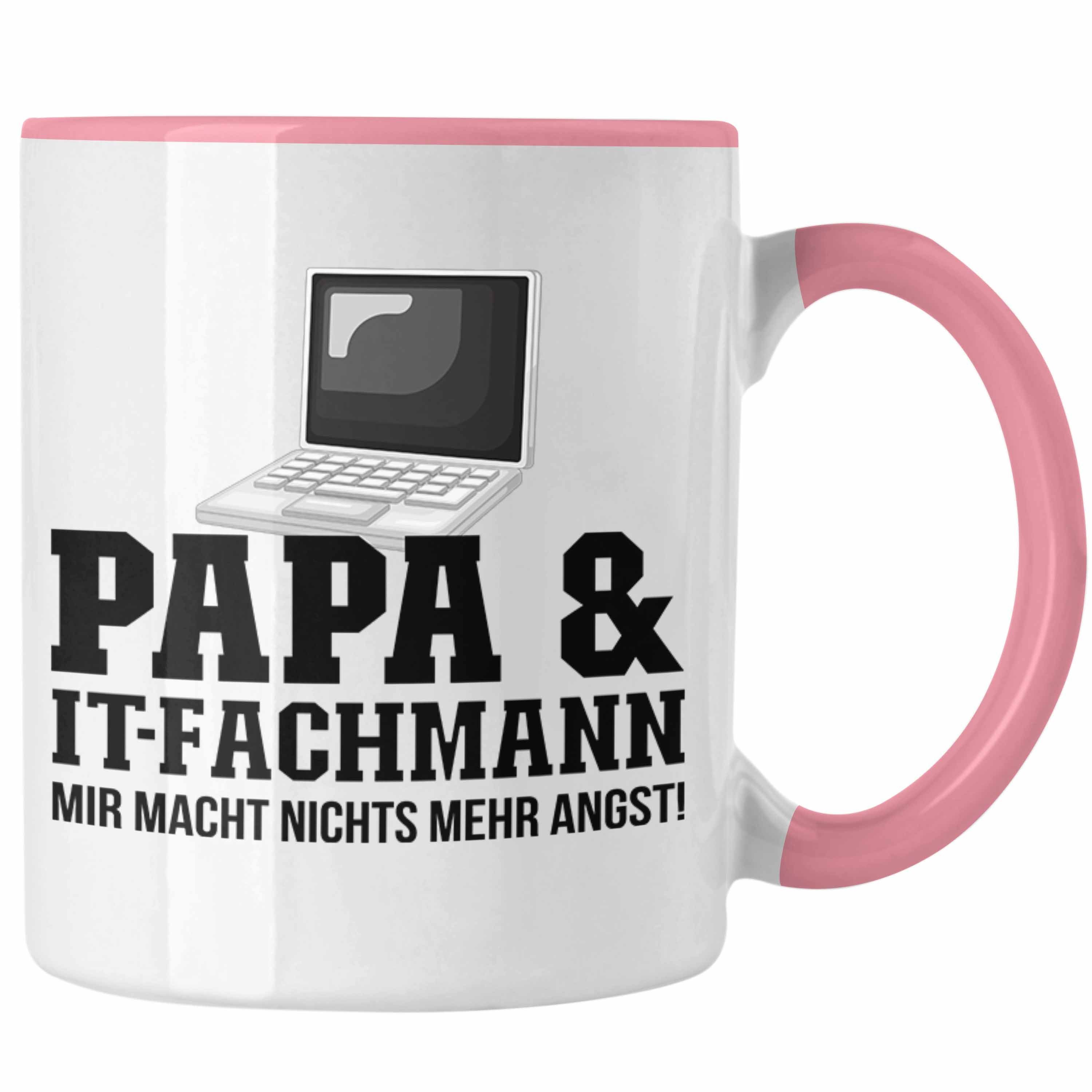Trendation Tasse Trendation - Papa und IT-Fachmann Tasse Geschenkidee Vater für IT Tech Rosa