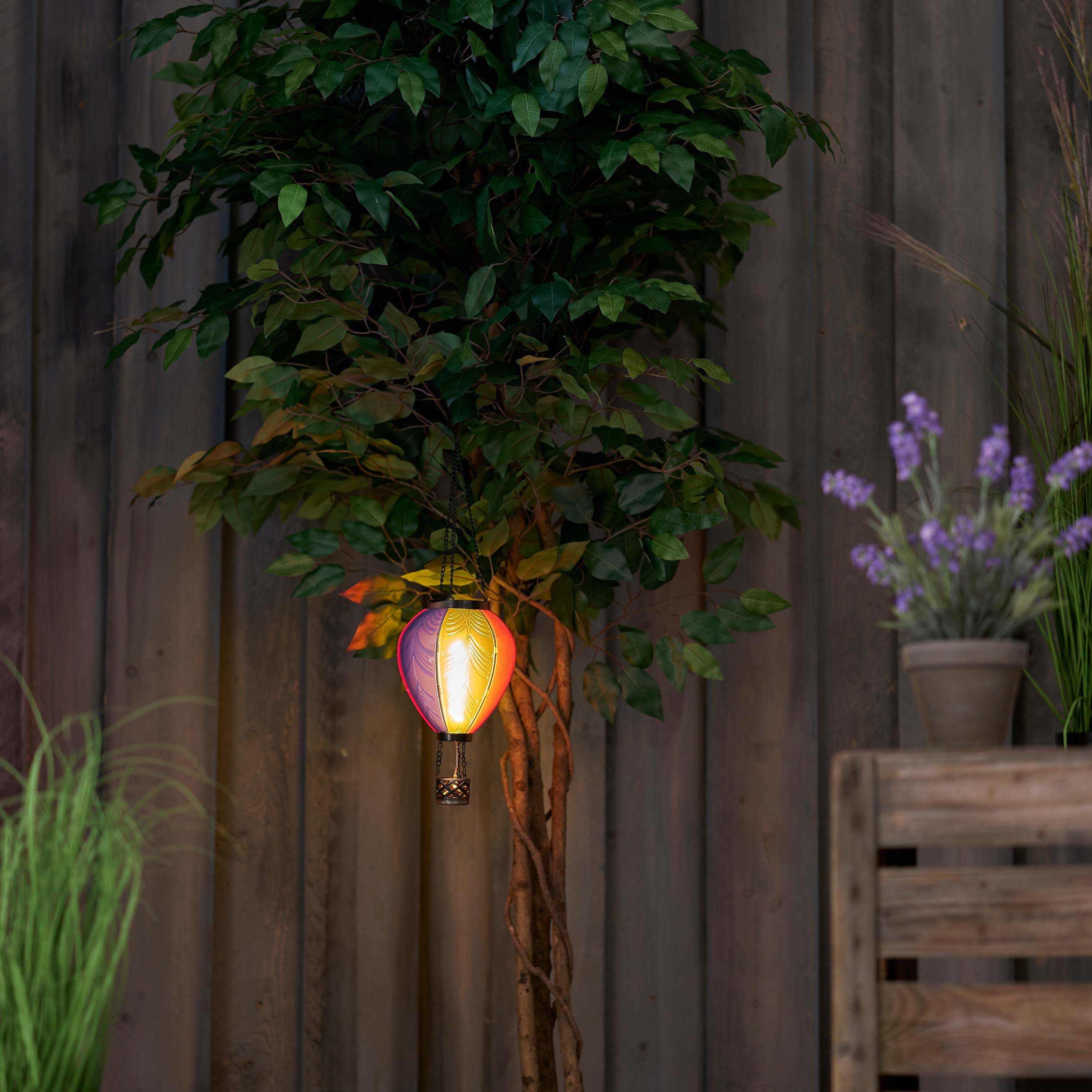 Northpoint LED-Hängeleuchte mit Solarpanel Laterne Heißluftballon Windlicht Garten Deko