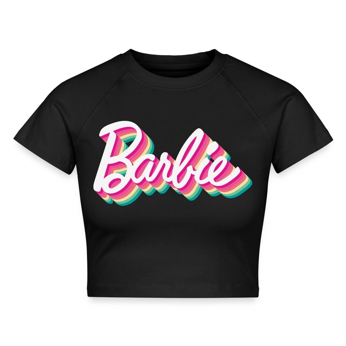 Spreadshirt T-Shirt Barbie Buntes Logo Crop Top (1-tlg)