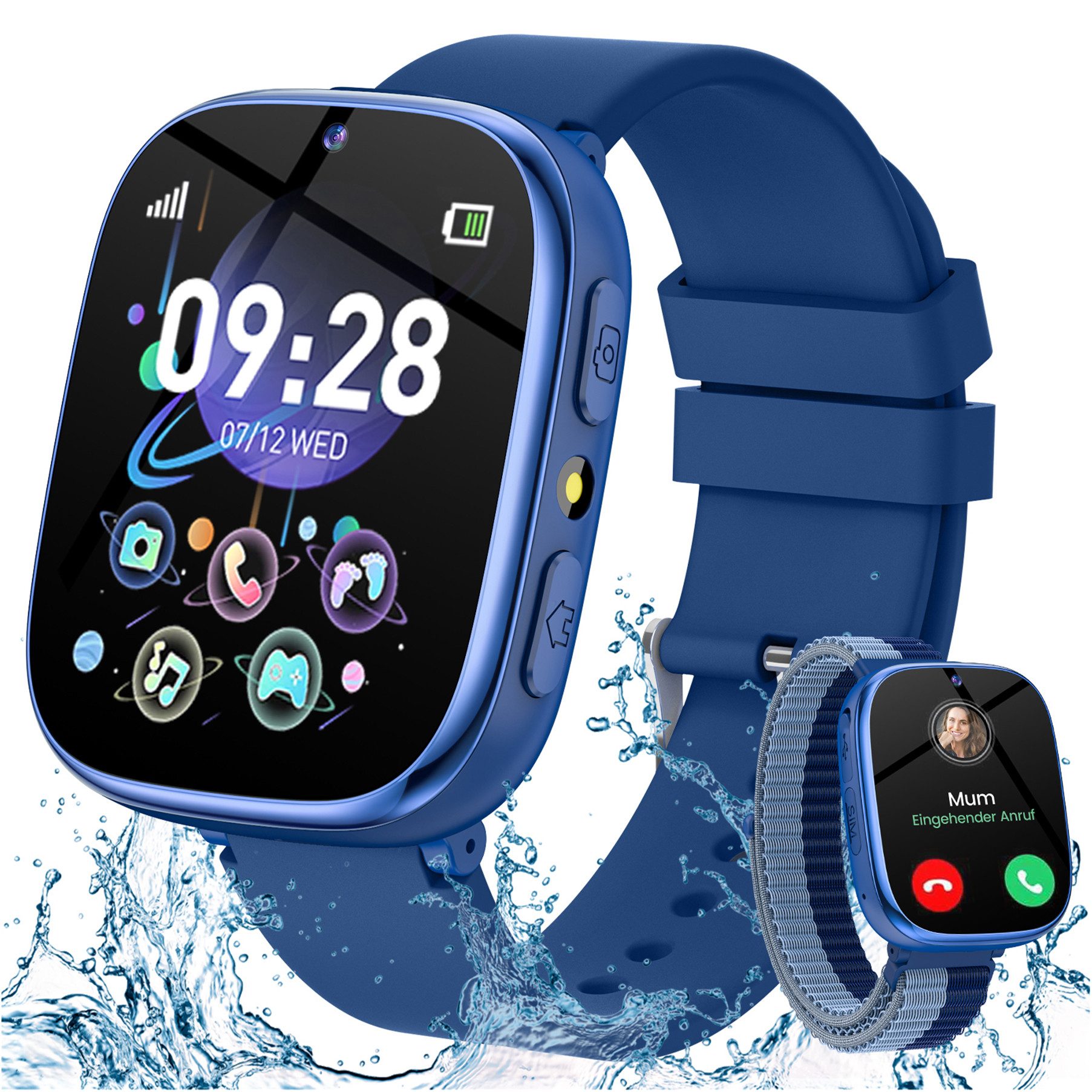 2025 Neueste 2G Smartwatch Kinder mit Telefonfunktion und 32 Spiele Smartwatch