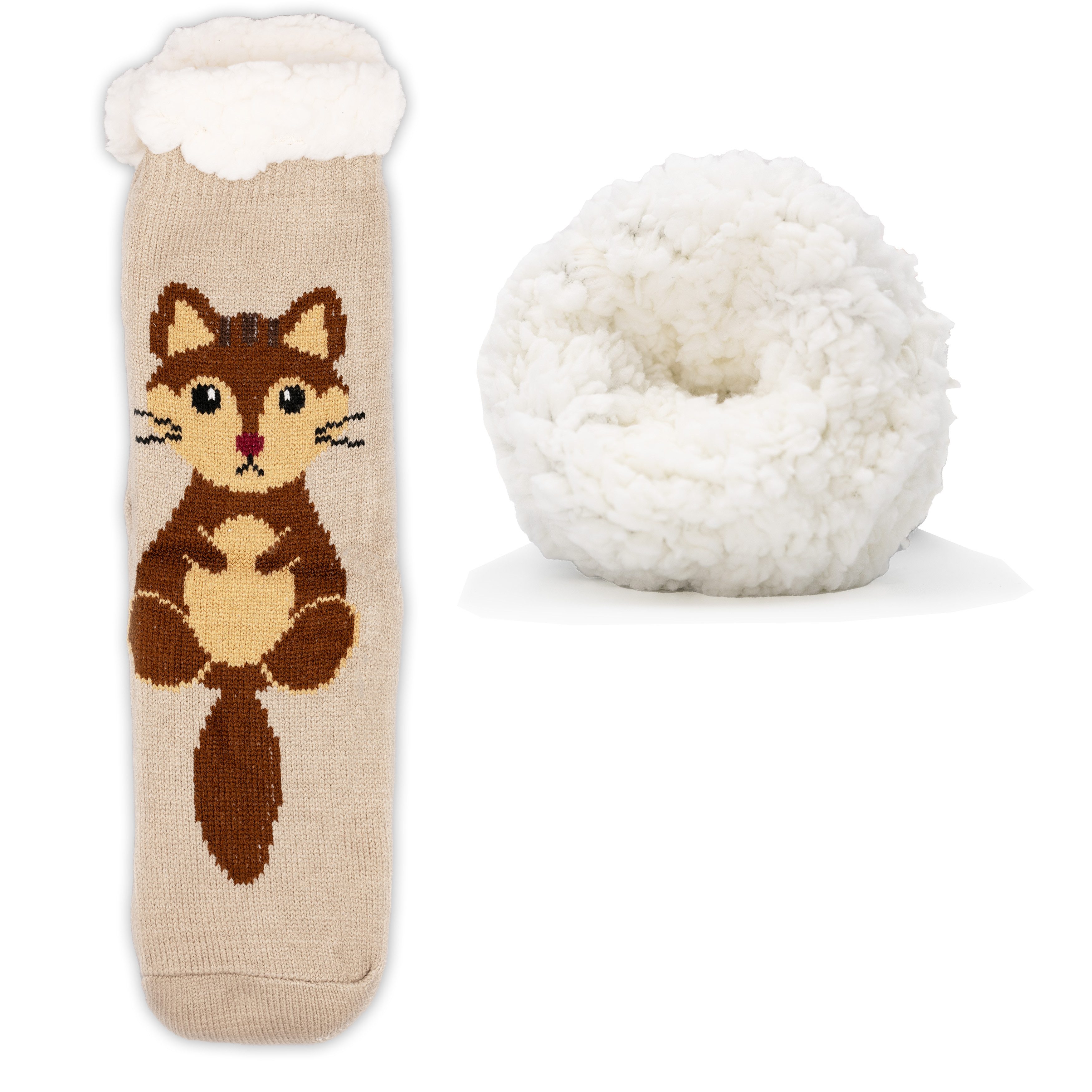 Frostfighter Haussocken Damen Hüttensocken mit ABS Stoppersohle (1-Paar) Hüttenschuhe, Wolkenfutter, dicke sehr warme gefütterte Socken