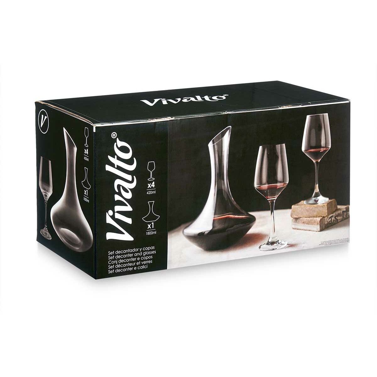Vivalto Glas 420 1,8 Stück, Durchsichtig Glas 2 ml Weinset Glas L
