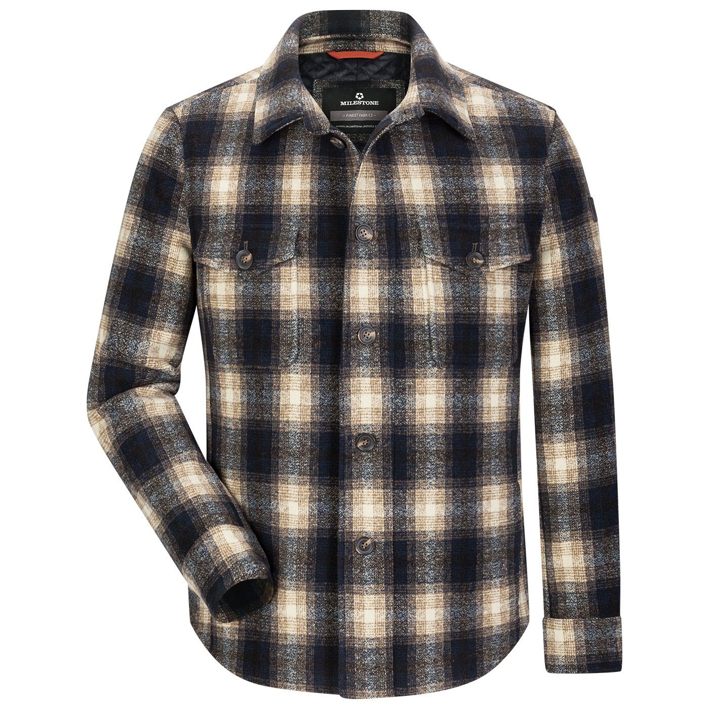 Milestone Wolljacke Pizaro Herrenjacke Overshirt Hemdjacke mit Karomuster günstig online kaufen