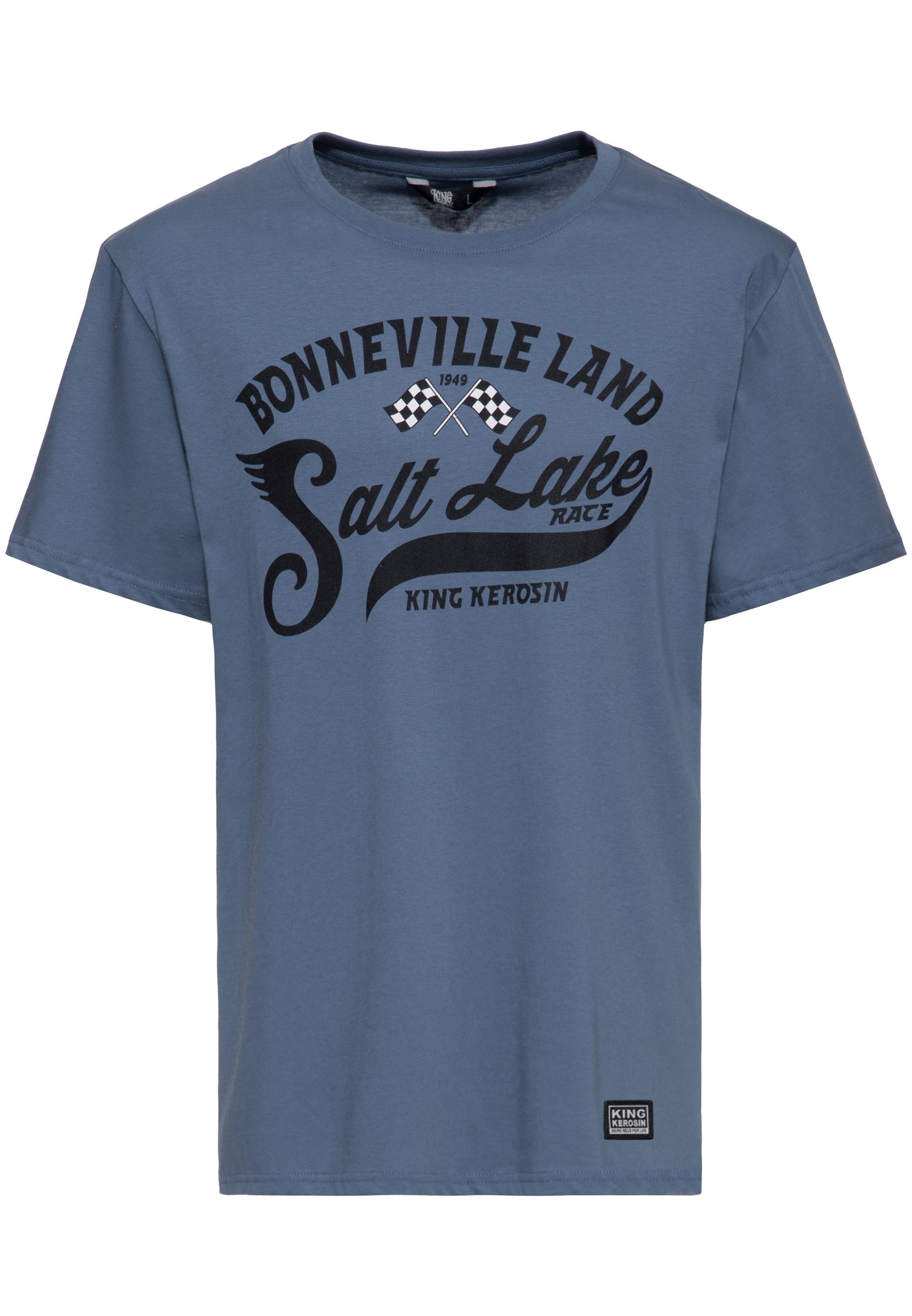 KingKerosin Print-Shirt Salt Lake (1-tlg) mit Racing Script