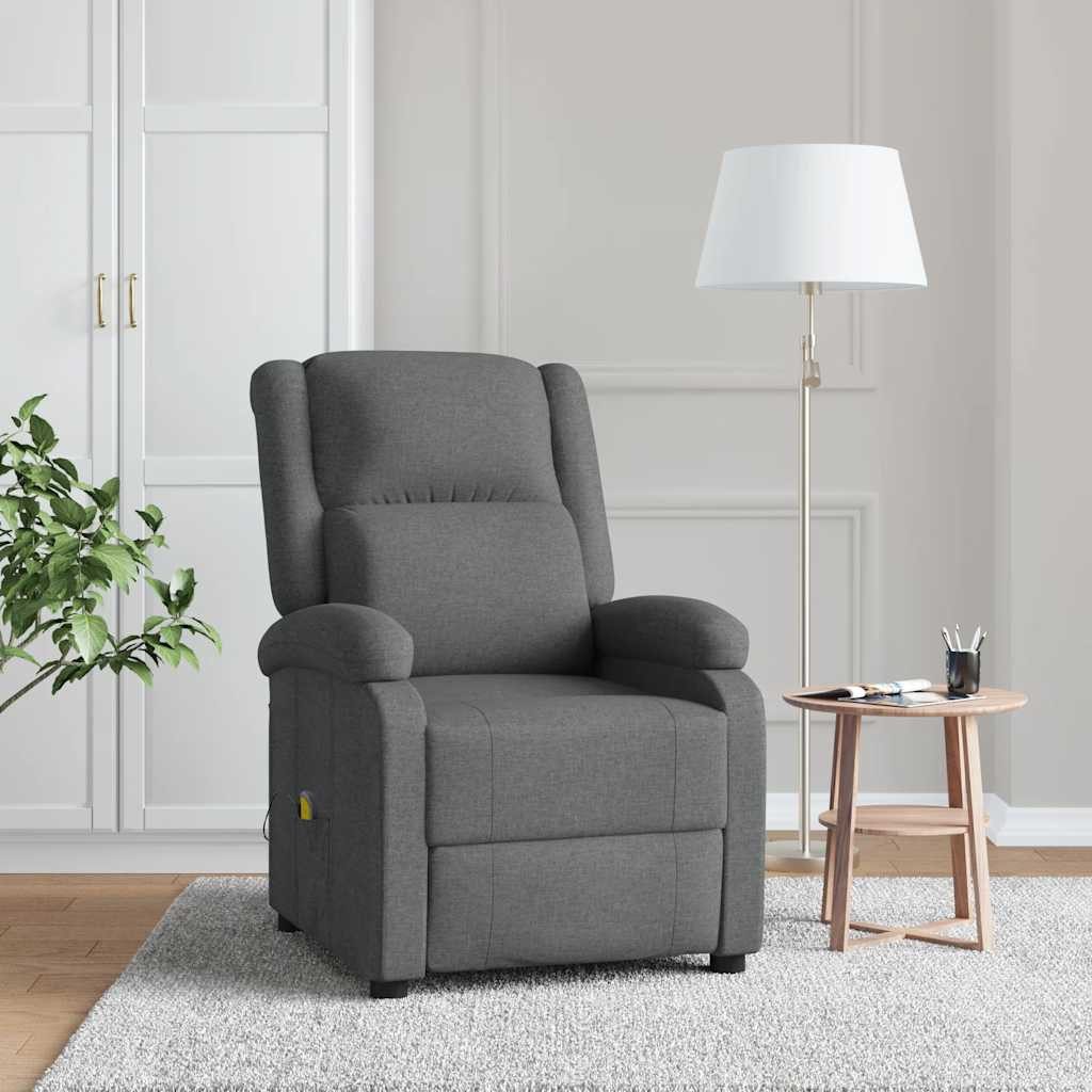 vidaXL Massagesessel Massagesessel Dunkelgrau Stoff (1-St)