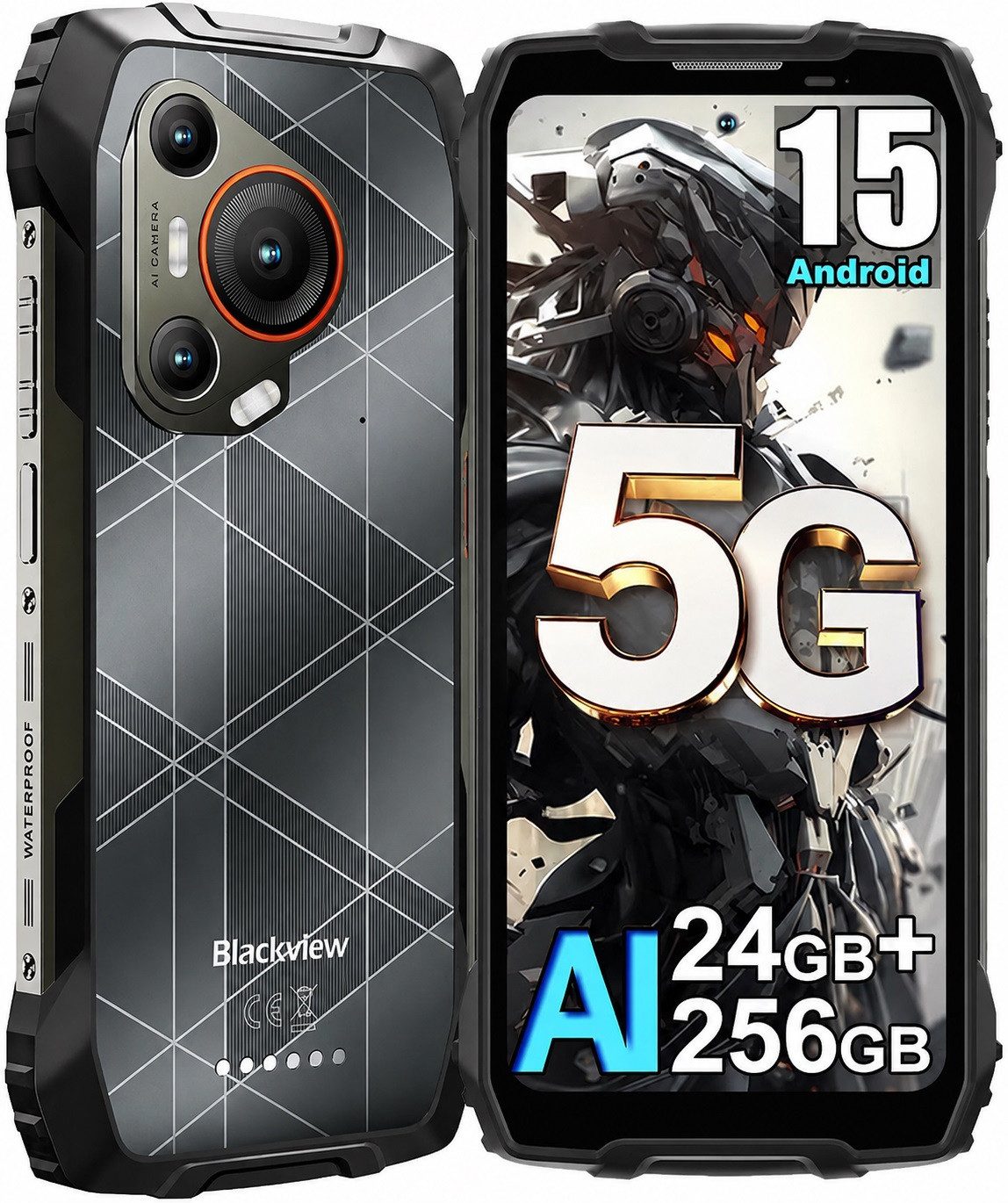 blackview Outdoor Smartphone 5G 7500mAh 120Hz 256GB Nachtsicht Kamera Smartphone (17.22 cm/6.78 Zoll, 256 GB Speicherplatz, 50 MP Kamera)