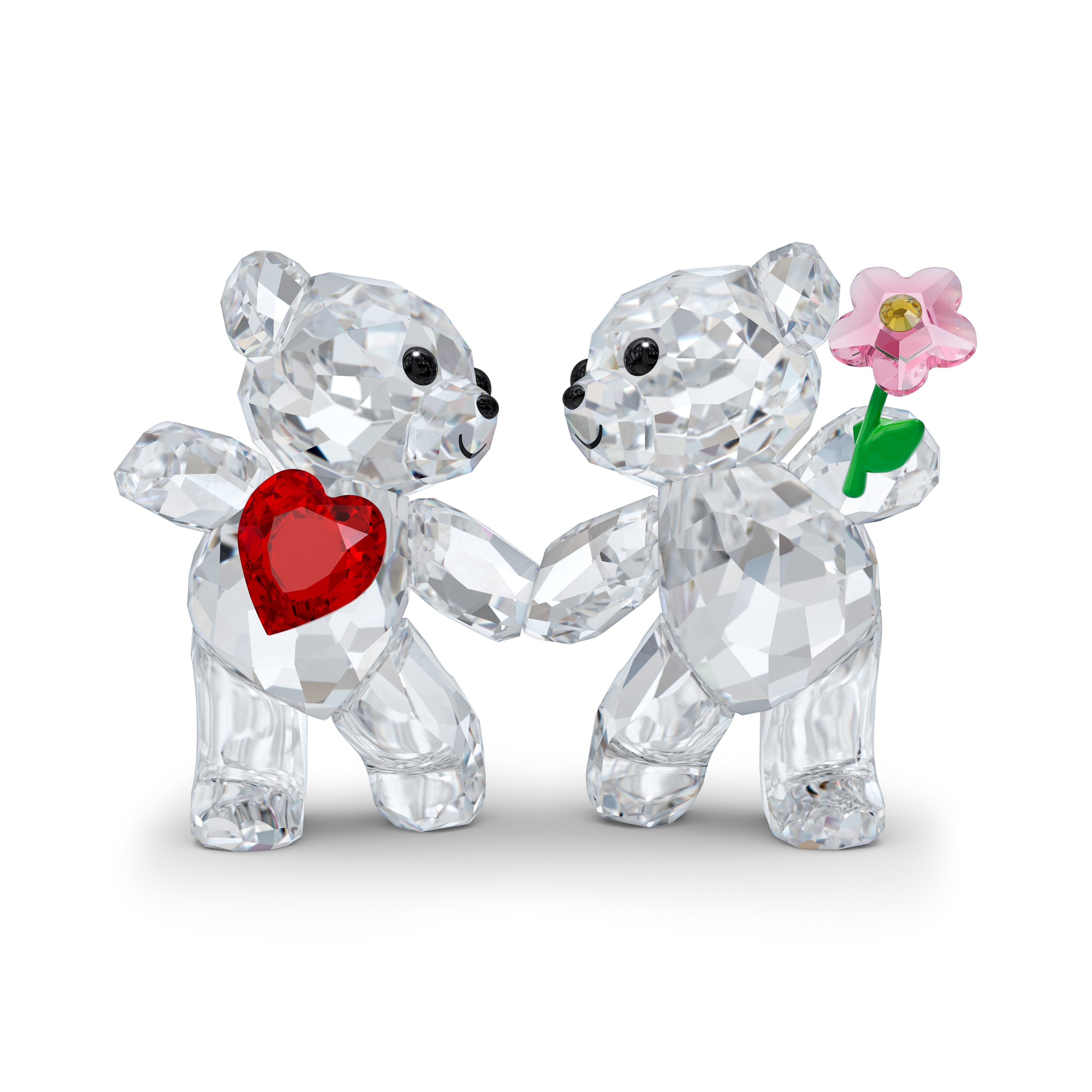 Swarovski Dekofigur Kristallfigur "LIEBE" Kris Bär Zusammen glücklich (1 St), Swarovski® Kristall mit schwarzem Emaille