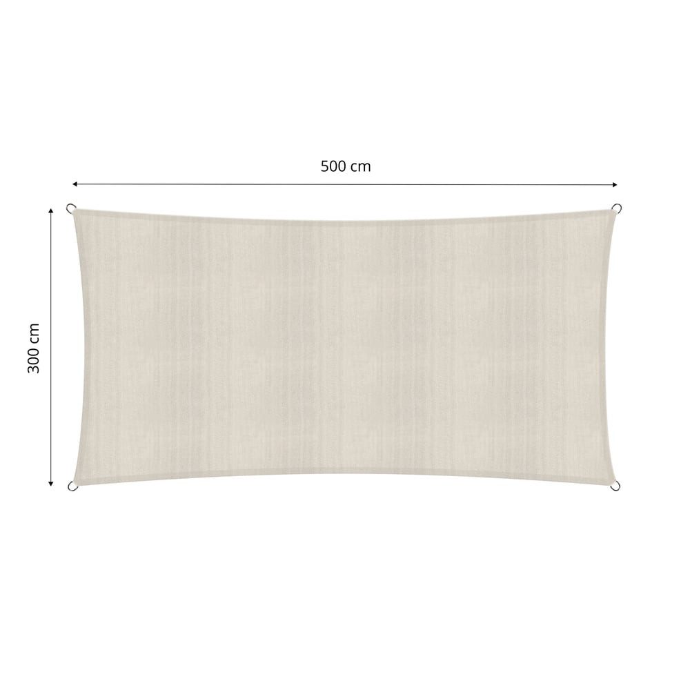 Lumaland Sonnensegel Luma Sonnensegel 3 x 5 m, Wetterbeständig 100% HDPE mit Stabilisator für UV Schutz